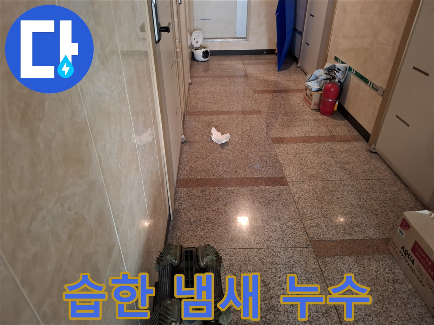 복도에 습한 냄새가 나요 - 누수 초기 증상일 수도 있습니다!