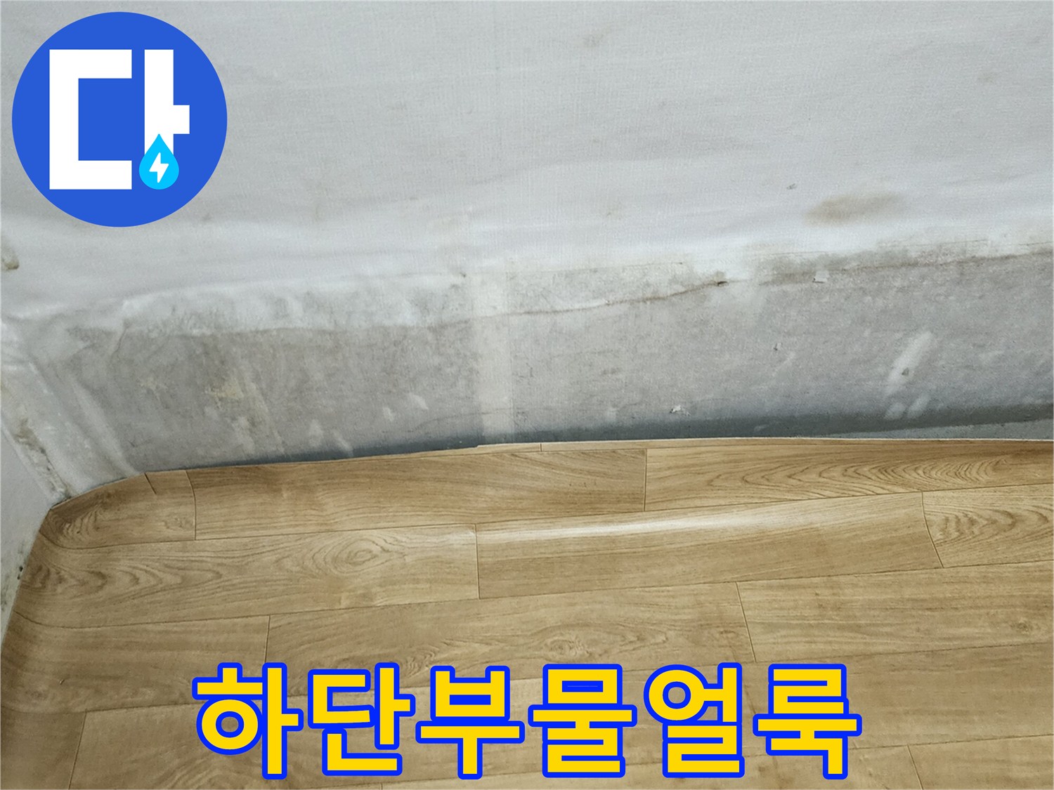 습기로-오염된-벽면-하단부의-상세-모습