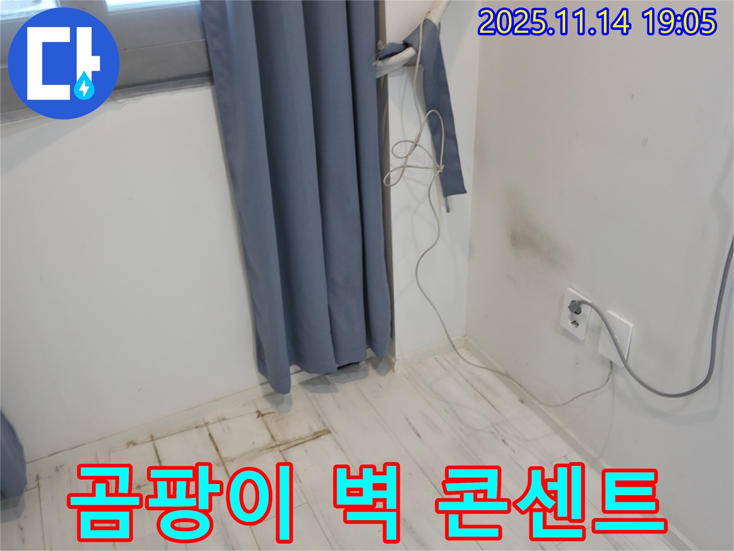 관악구 신림동 누수 - 곰팡이 핀 벽과 콘센트 - 전기 누전 위험