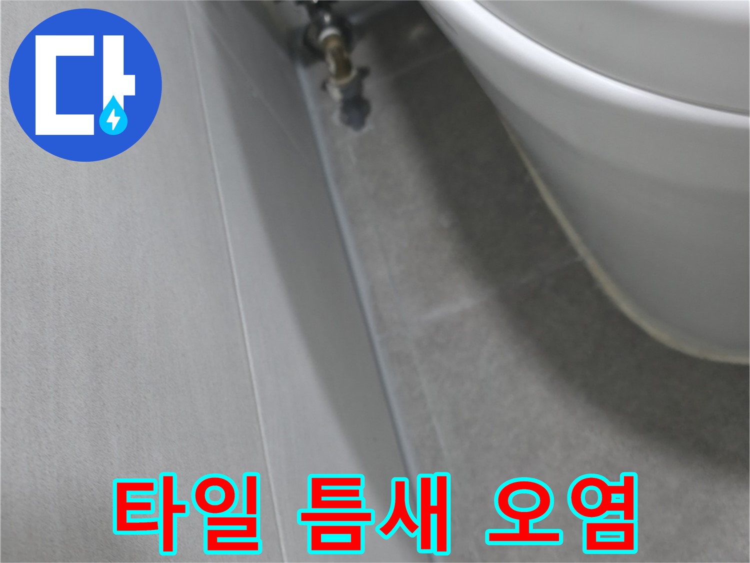 벽 타일 틈새 - 문제 부위 클로즈업