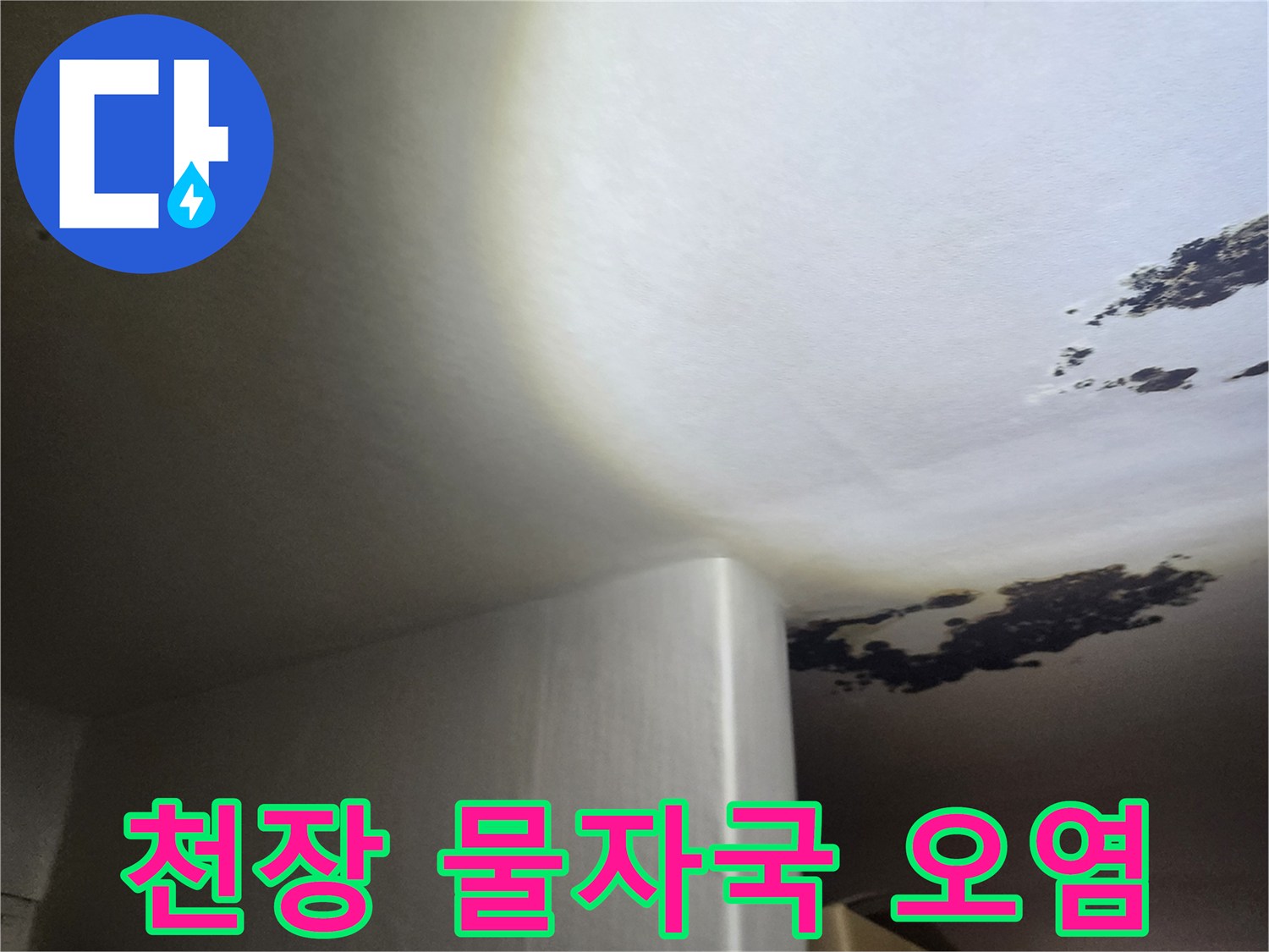 축축하게 젖은 천장 벽지 상태