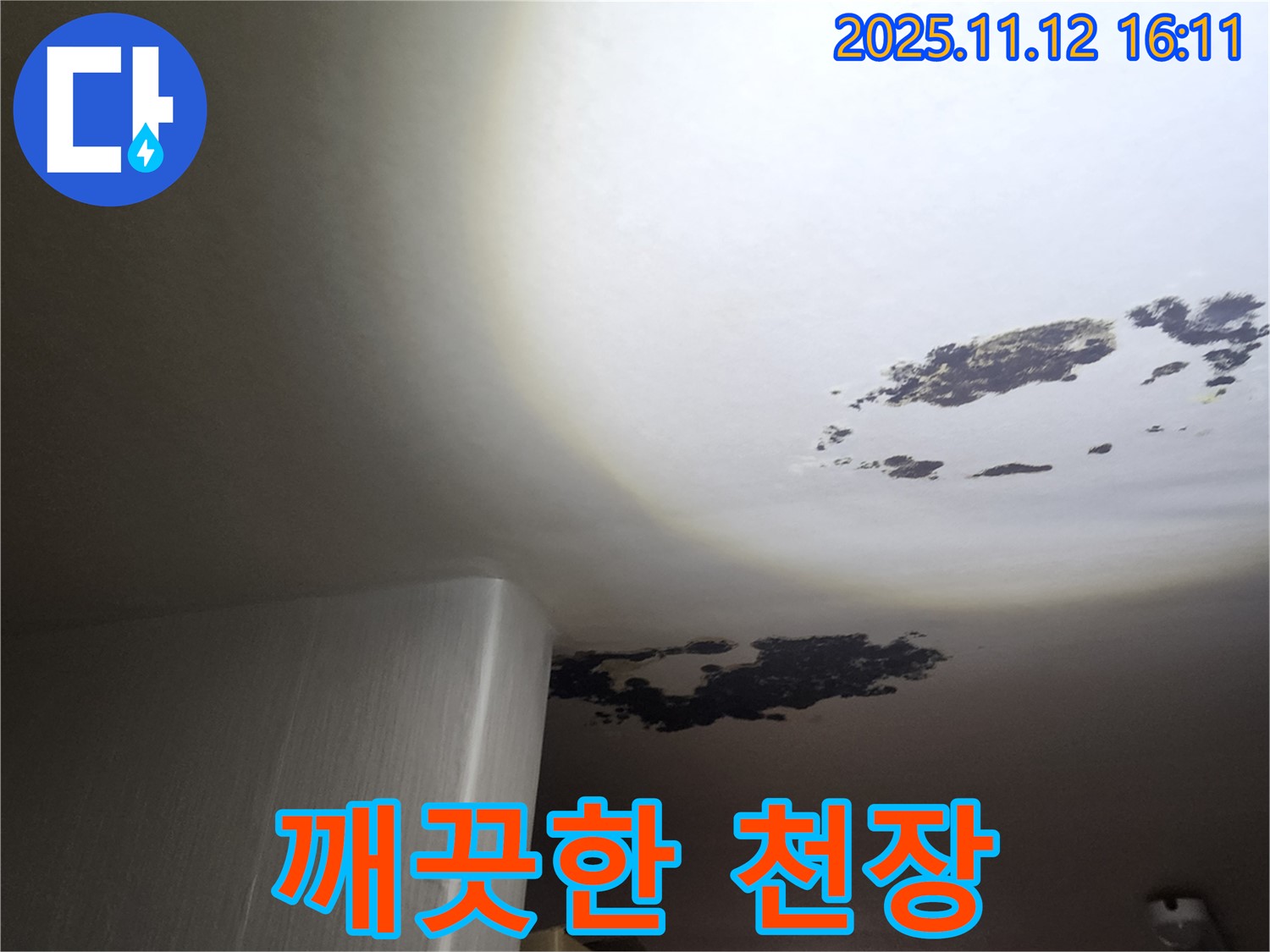 포천 누수 - 곰팡이로 오염된 천장을 깨끗하게 복구