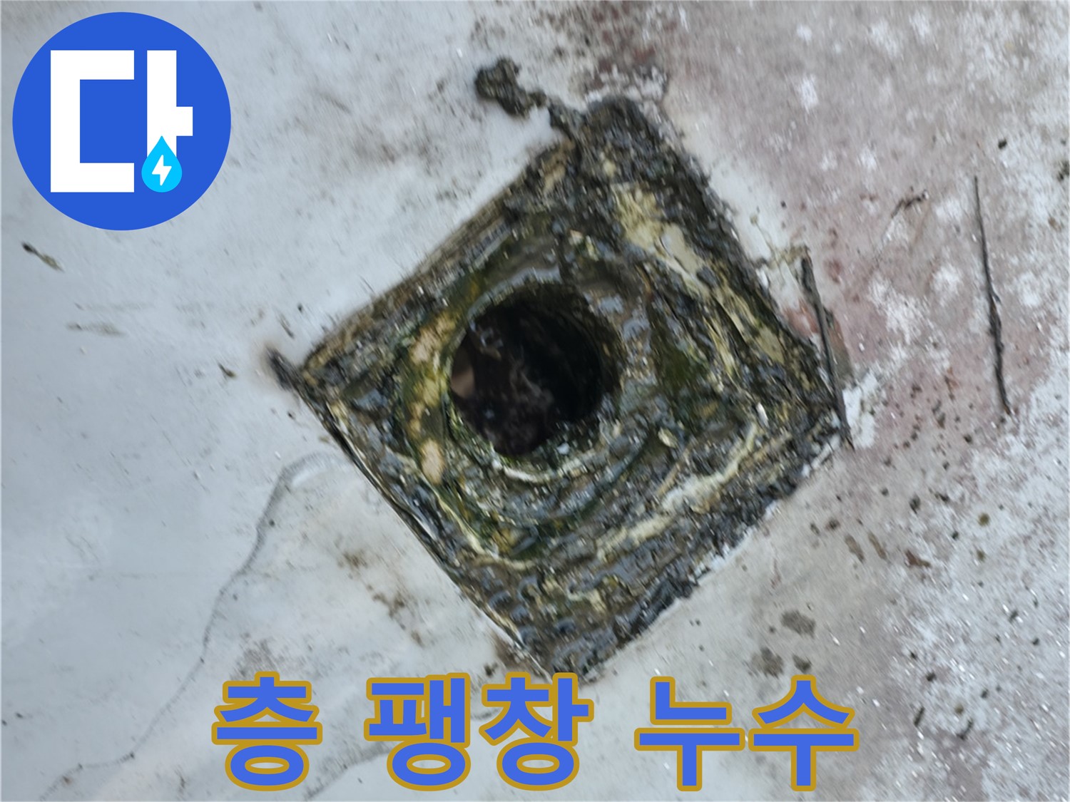 독산동 옥상 드레인 주변 방수 층 팽창 - 빗물 침투