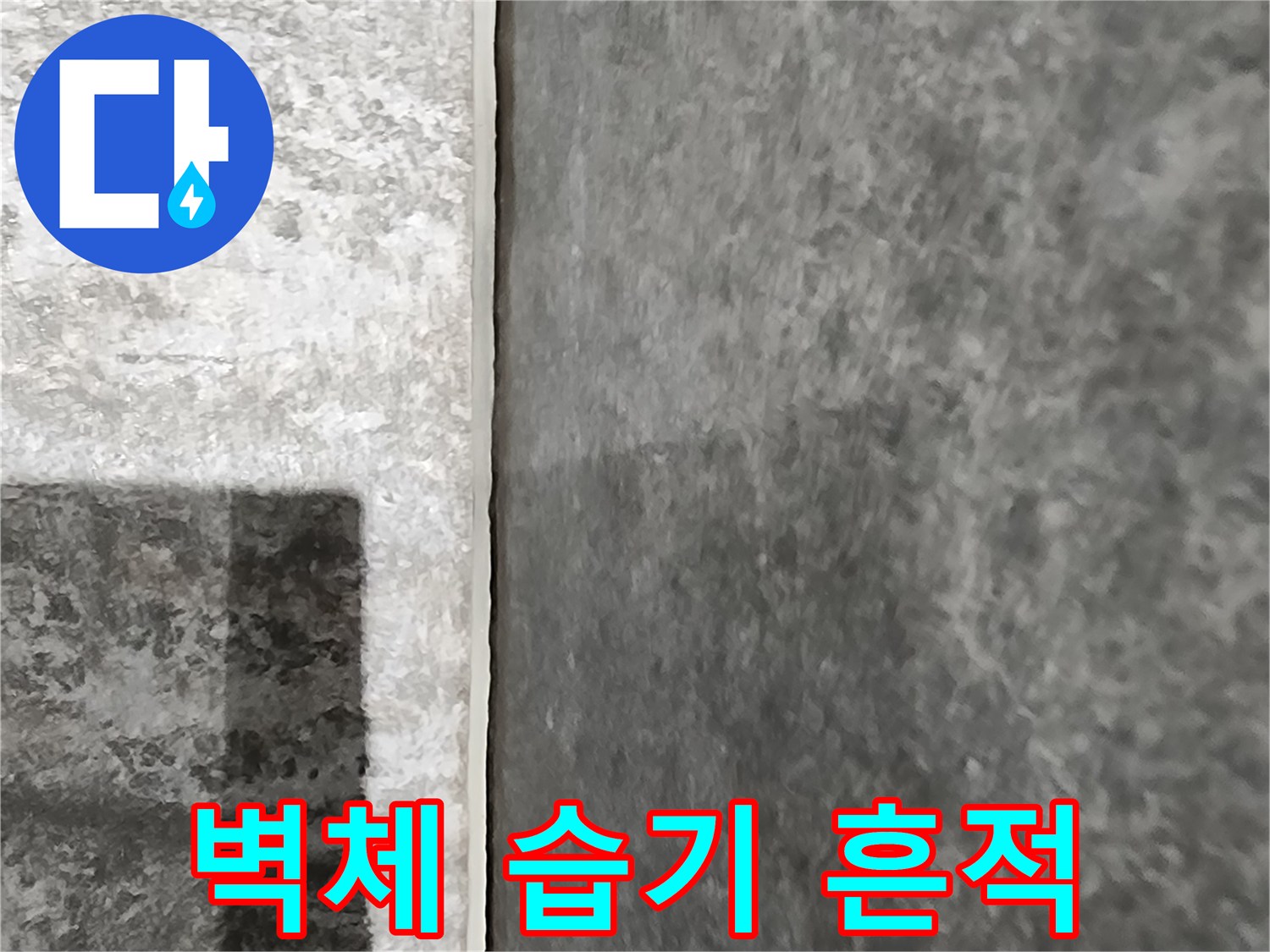 천장과 벽면 경계 부위의-습기로 인한 젖음 현상