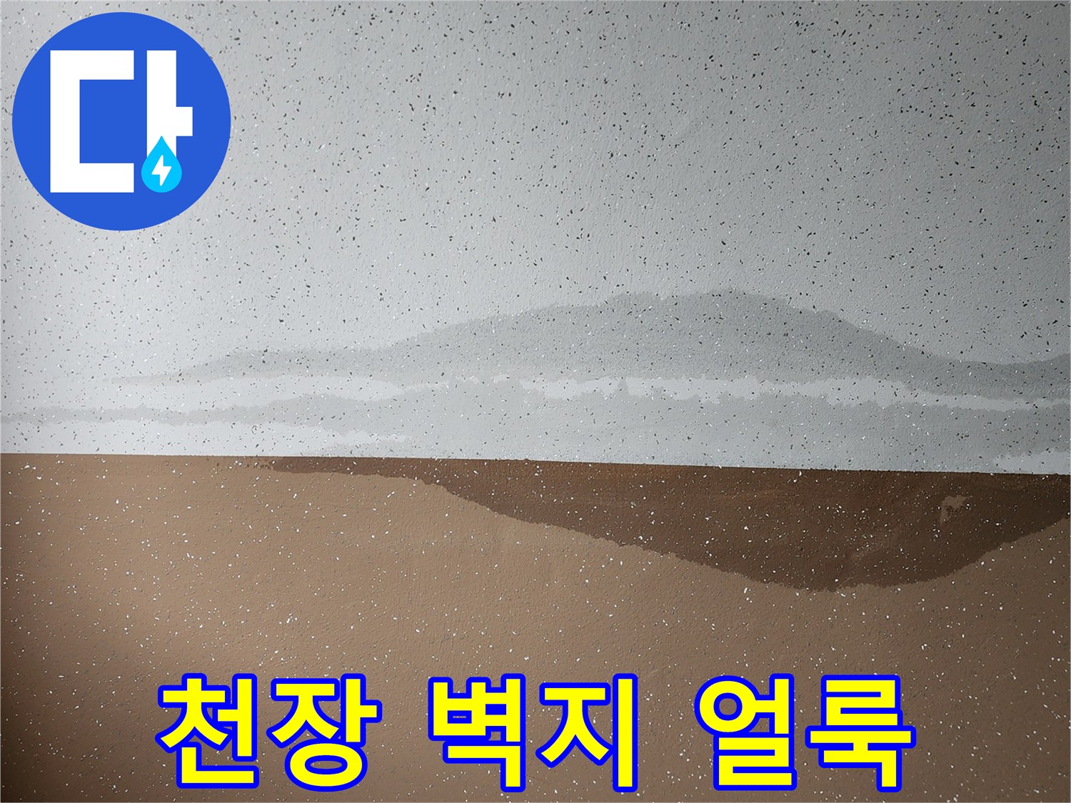 포천 내촌면 현장-천장 벽면에 발생한 습기 흔적과 변색 상태