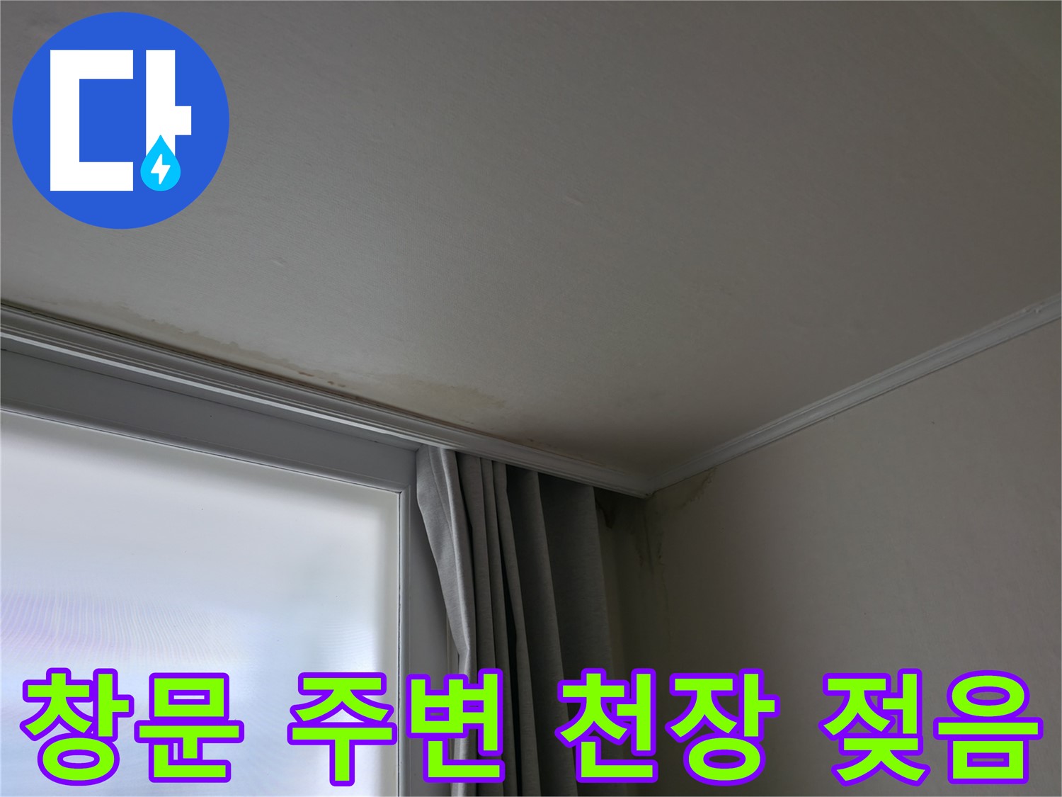 창문 주변 천장 젖음 - 빠른 누수 진단이 필요합니다