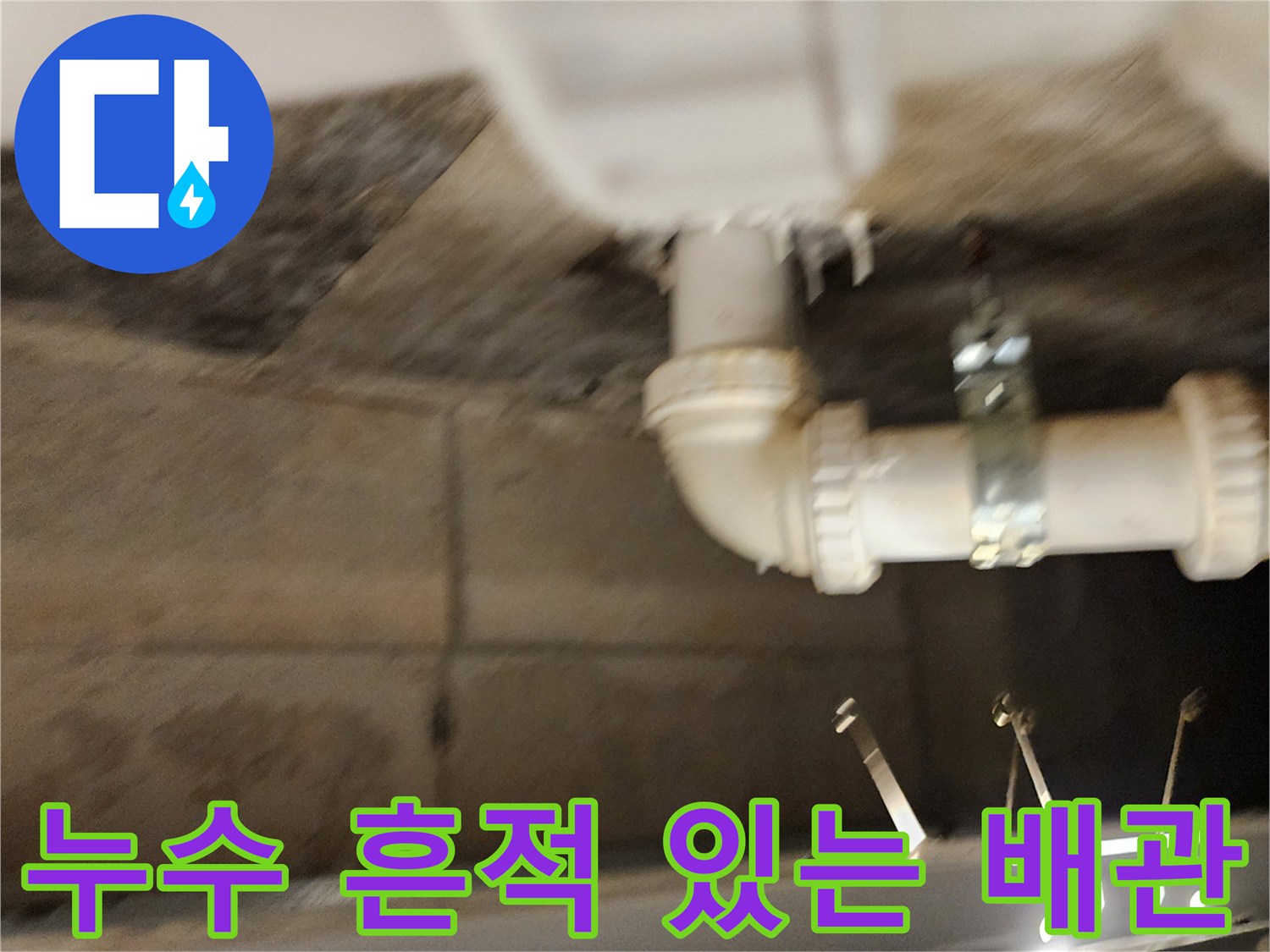 욕실-하부-배수-파이프-연결-지점-상태