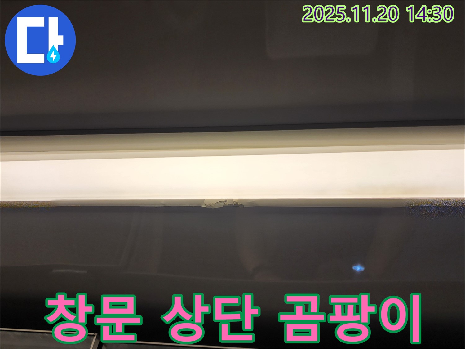 창문 상단 곰팡이 - 누수 초기 증상 의심