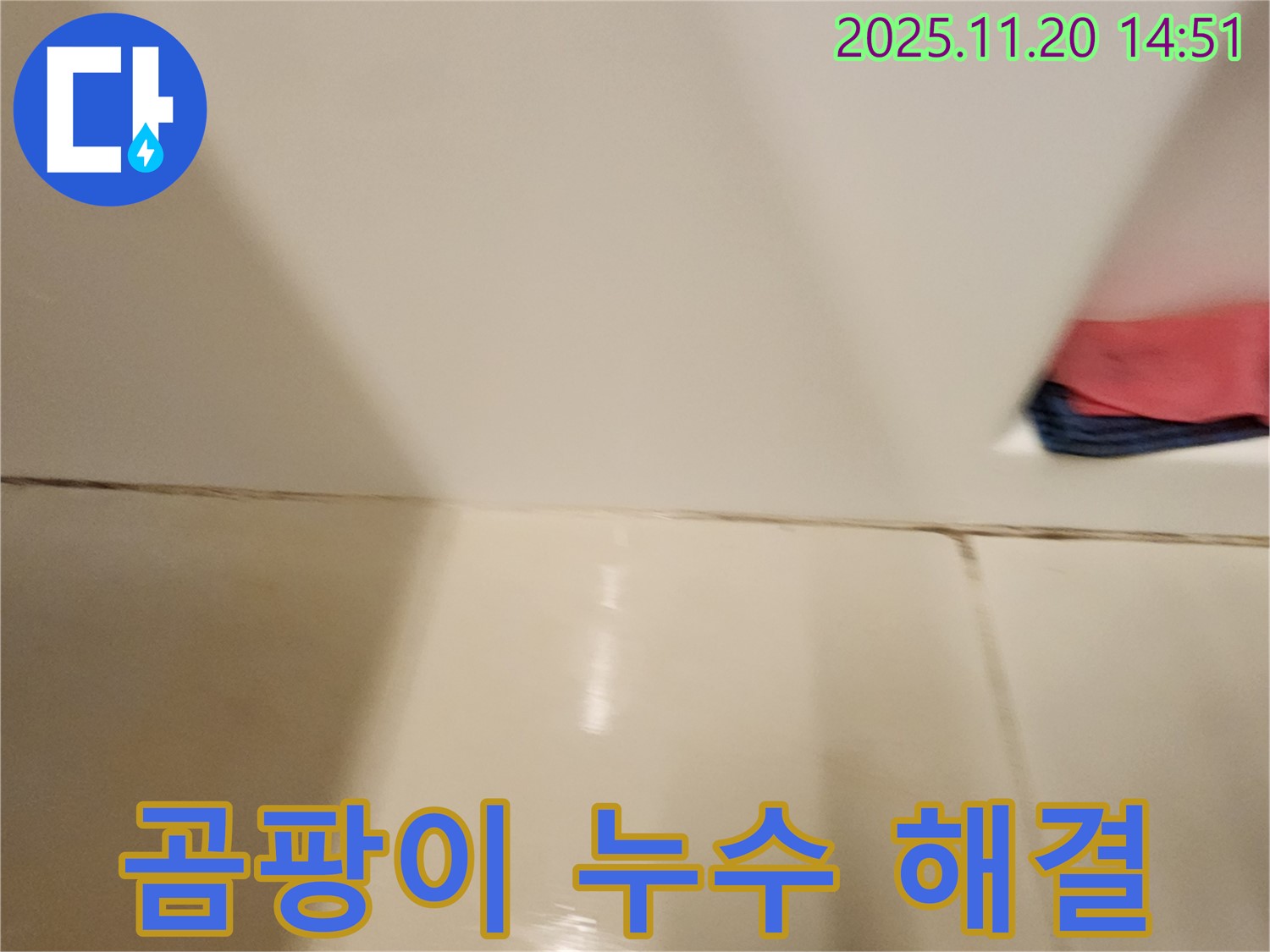 포천 가산면 곰팡이 핀 타일 틈새 누수 - 곰팡이 제거 후 완벽한 방수 시공으로 누수 걱정 없이!