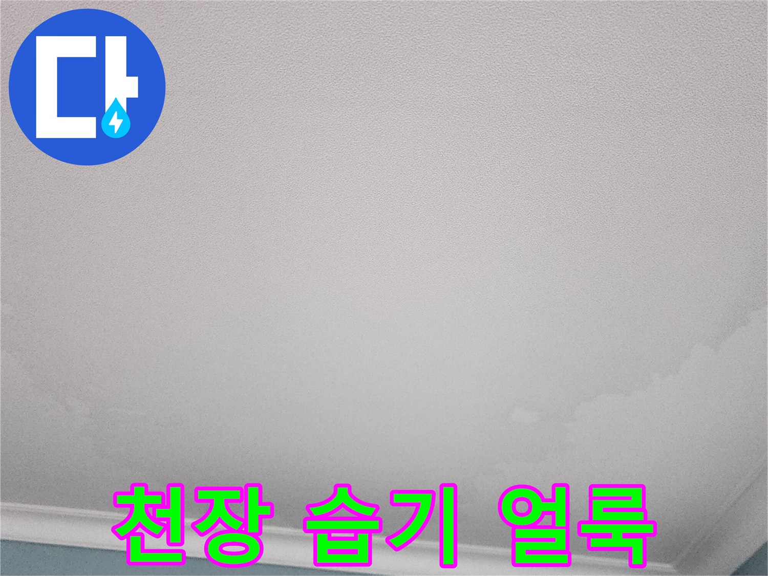 주방-천장-도배지의-물샘-및-변색-상태