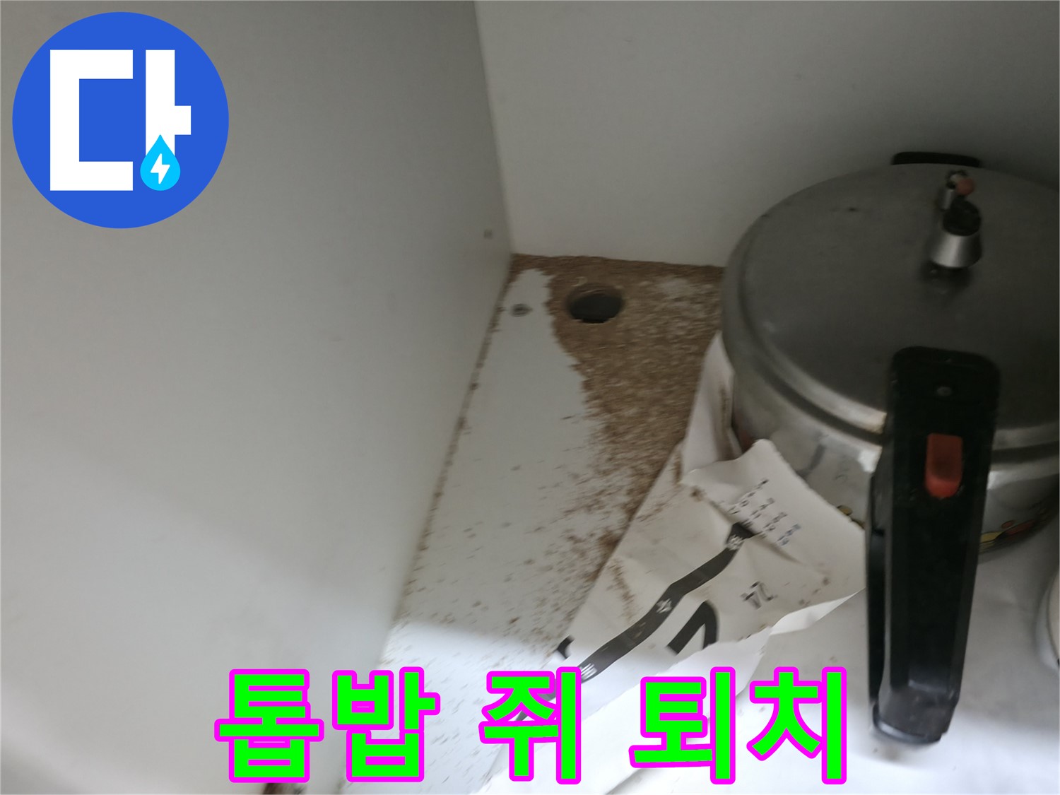 서초구 명달로4길 싱크대 누수 - 톱밥, 쥐똥 발견 완벽 퇴치, 철저 위생 관리, 안심 사용