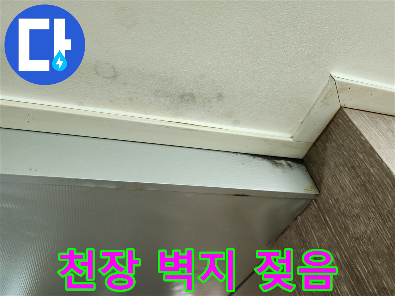 주방-천장-벽지-어두운-얼룩