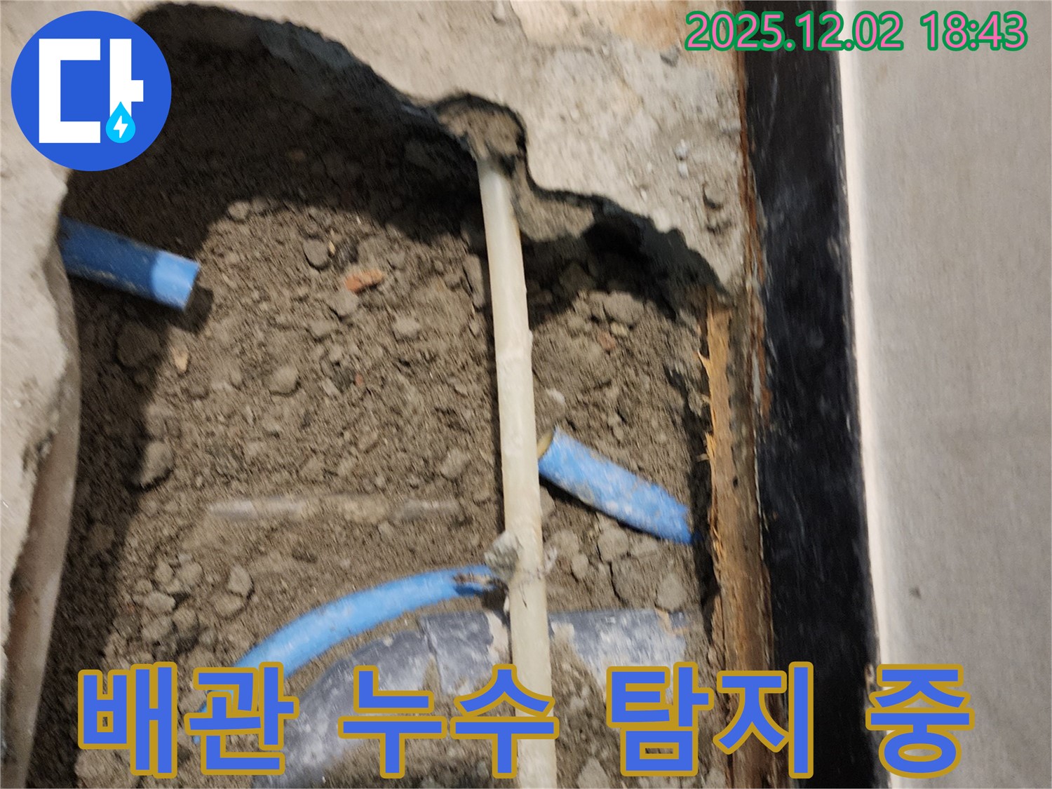 광진구 누수 - 배관 누수 탐지 과정에서 문제 지점을 찾기 위해 꼼꼼하게 확인하고 있습니다.