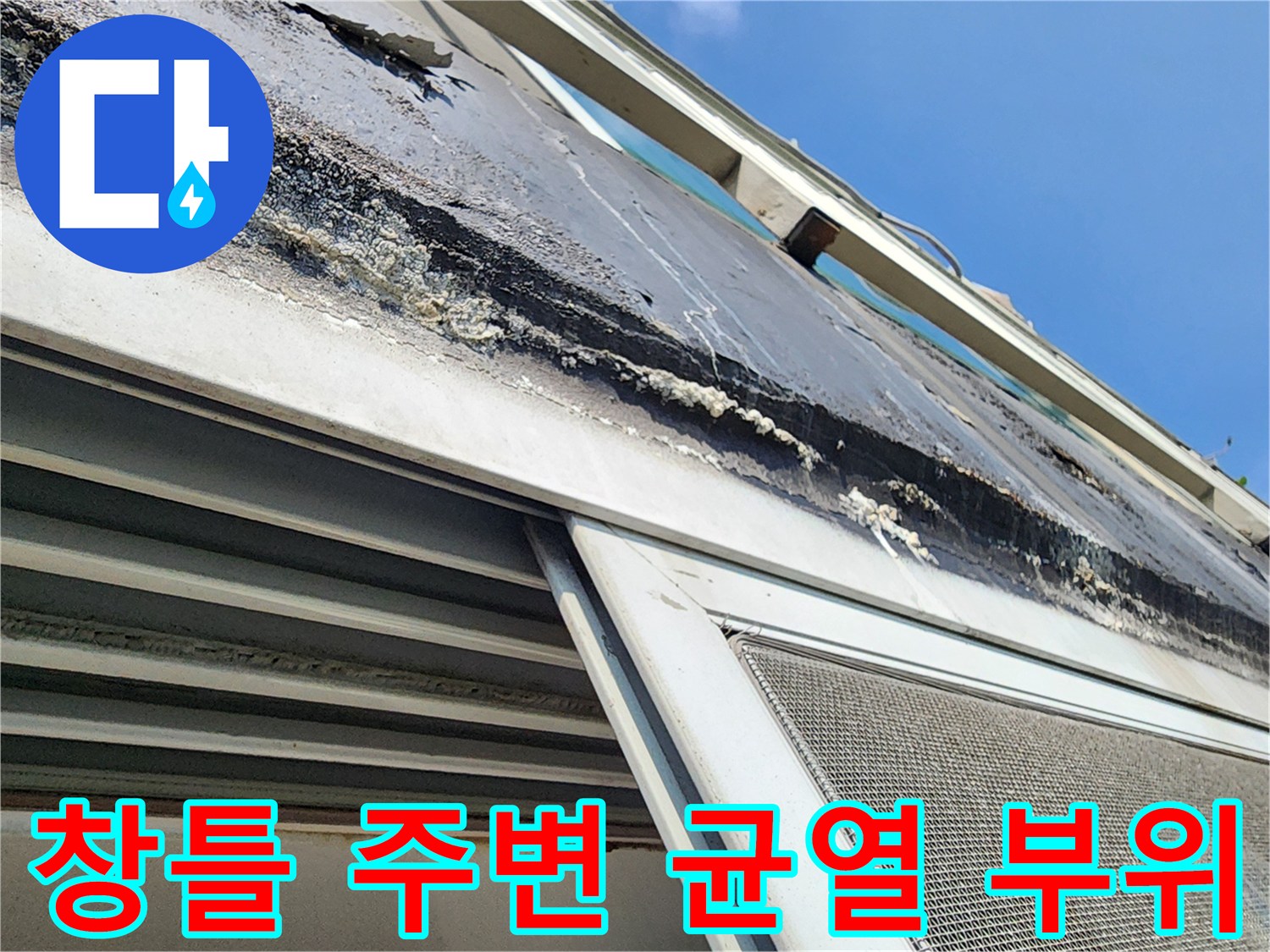 창문 프레임-균열된 실리선 마감 상태