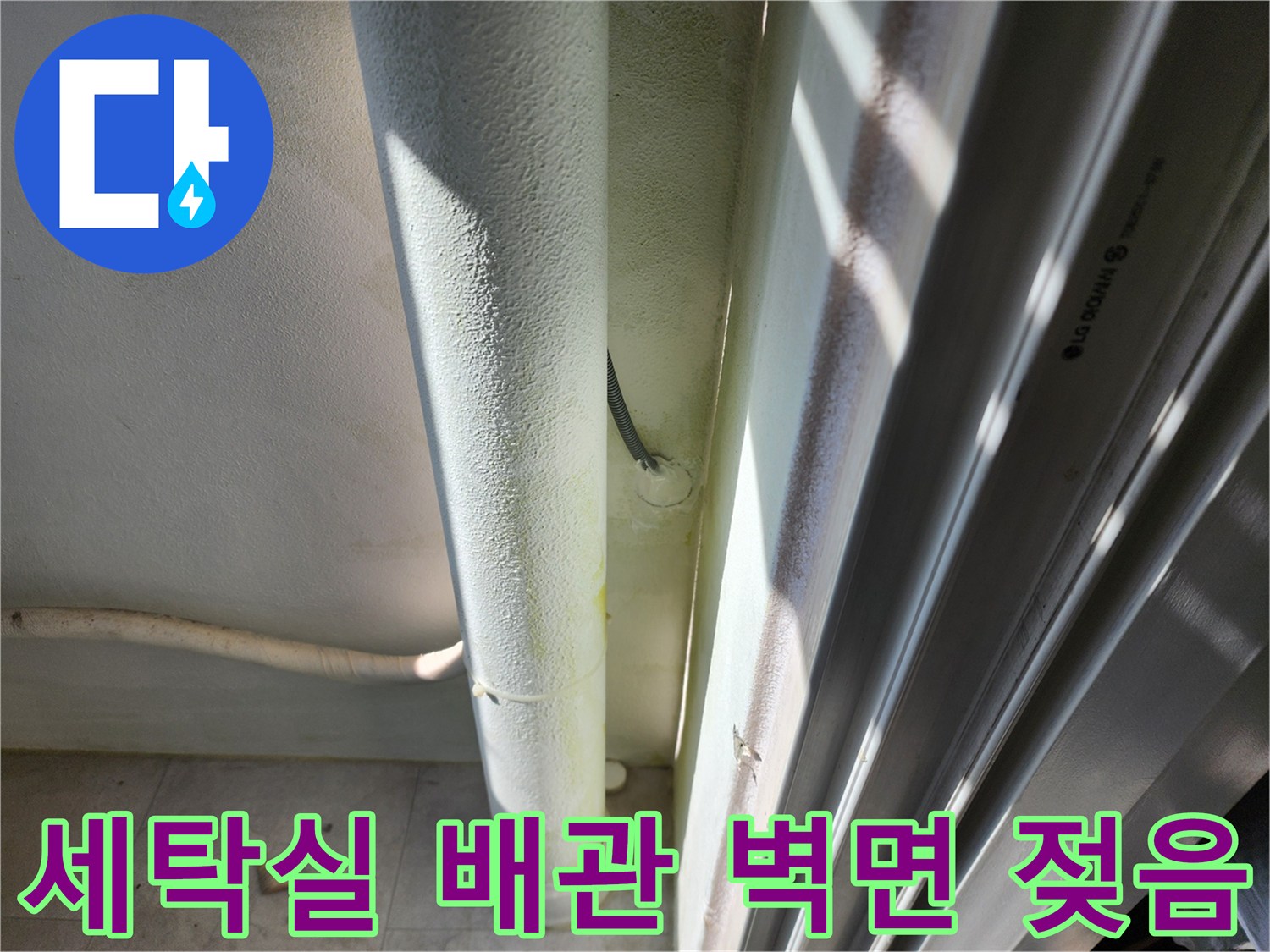 세탁실-배관-벽면의-습기-및-오염-확인-사진
