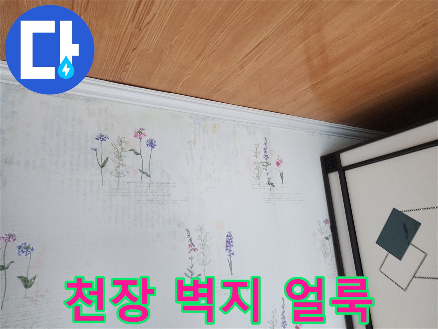 포천 영중면 현장의 천장 벽지 변색 및 얼ভাবে 상태