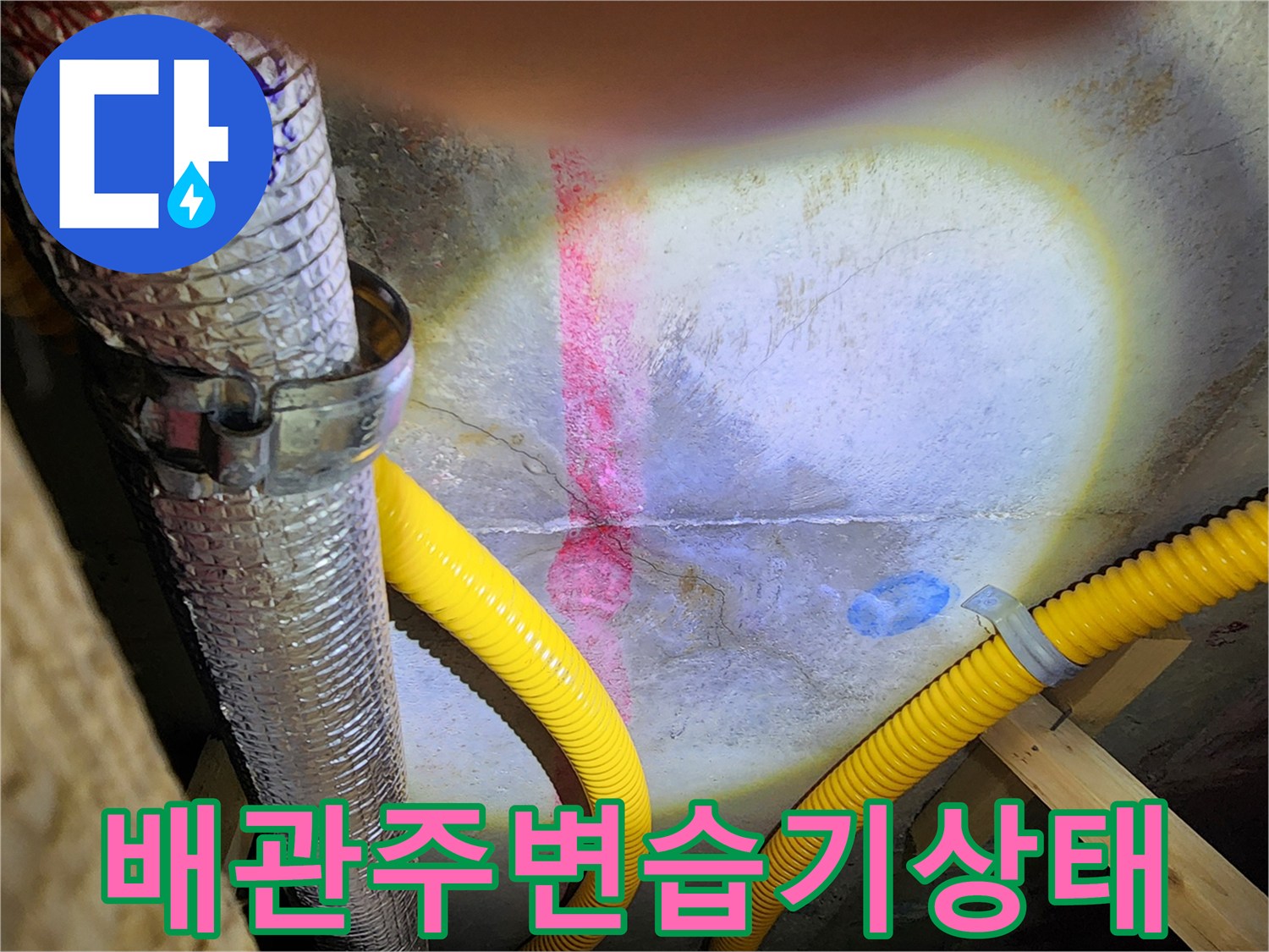 천장-배관-연결부-및-벽면-습기-확인