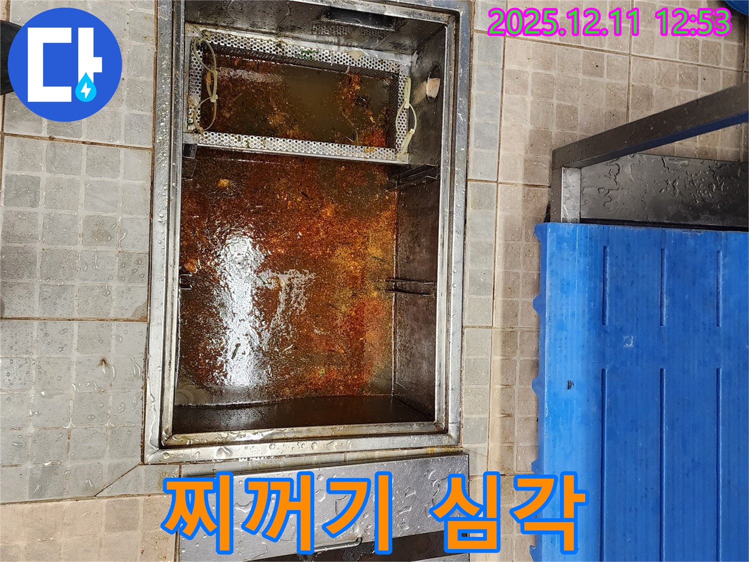 포천 영중면 누수 현장 - 기름 찌꺼기로 꽉 막힌 배수구의 심각한 상태