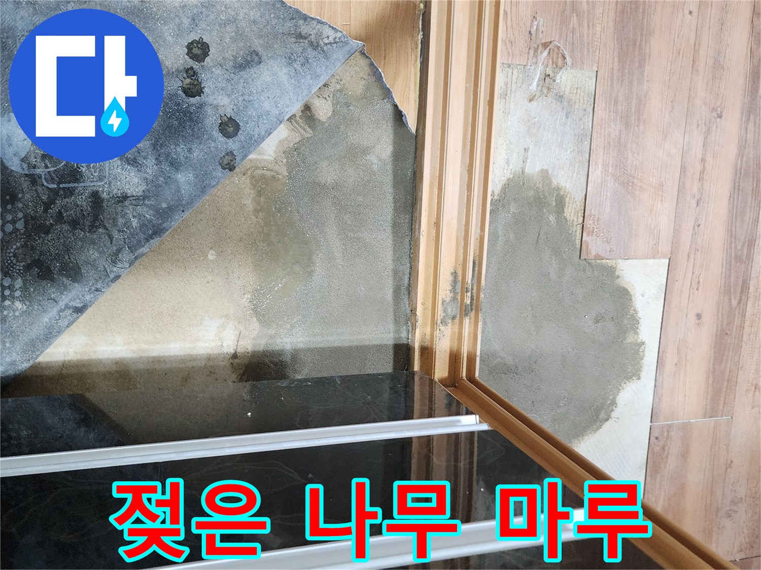 영북면 현장-습기 침투로 변색된 마른 마루