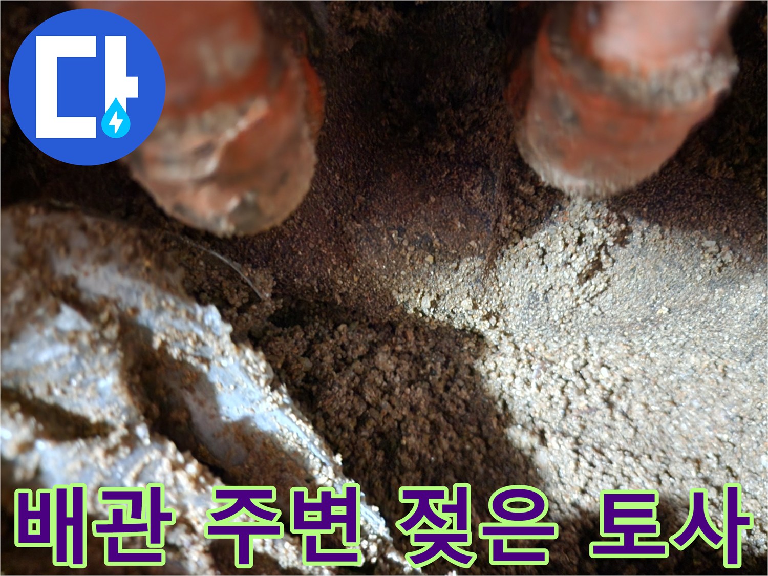 싱크대-하부장-아래-배관-주변의-물기에-젖은-흙