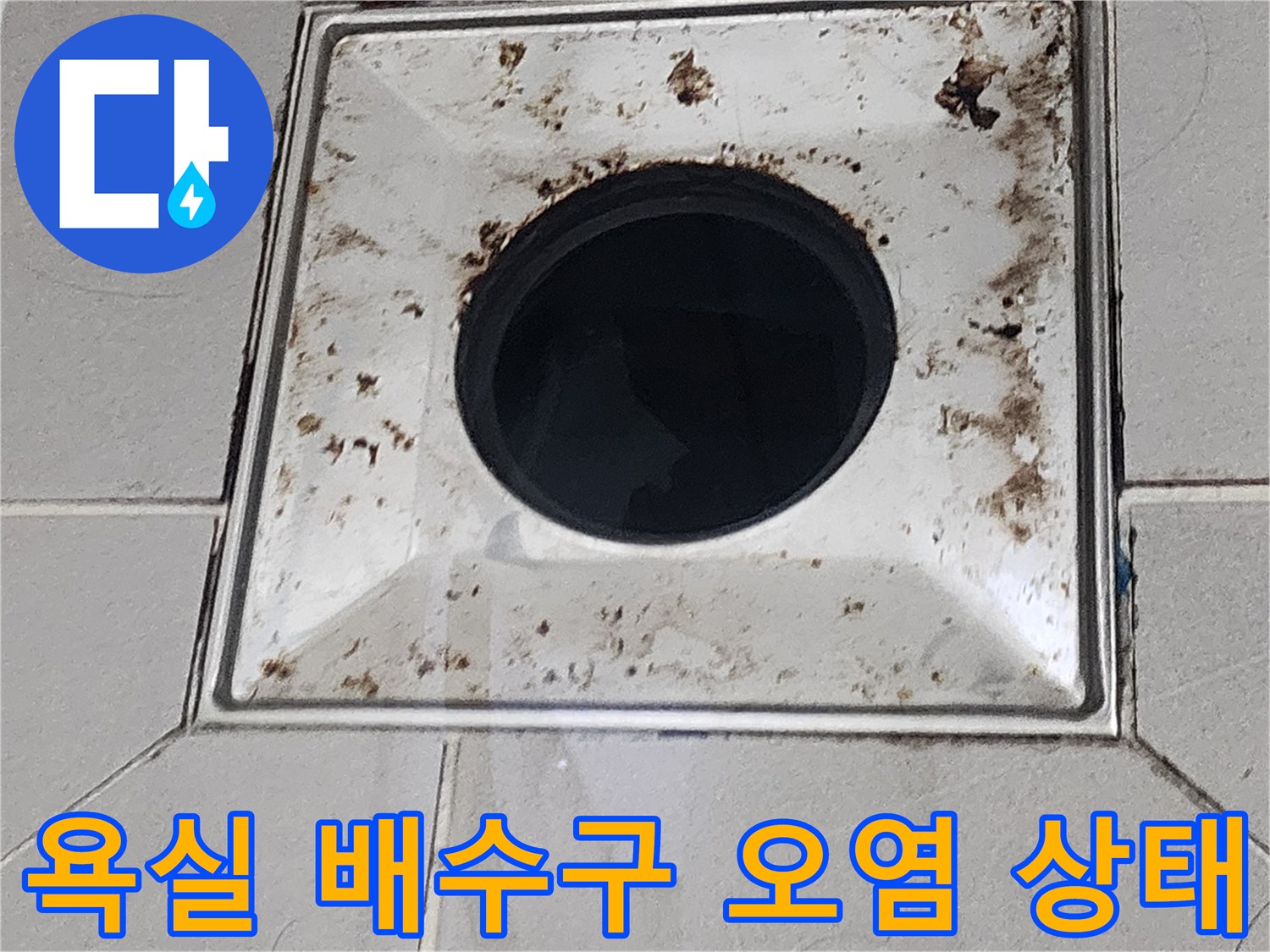 배수구-유가-주변의-이물질과-오염된-틈새