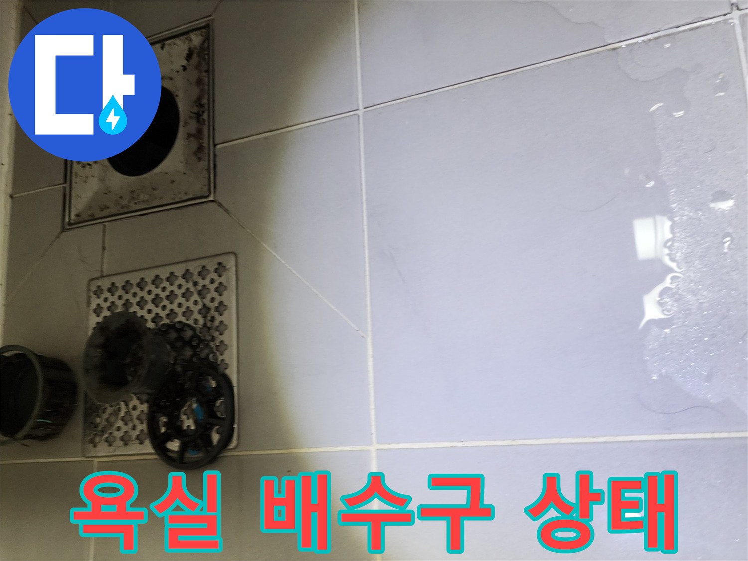 포천 영북면 화장실-배수구 주변의 물고임 현상