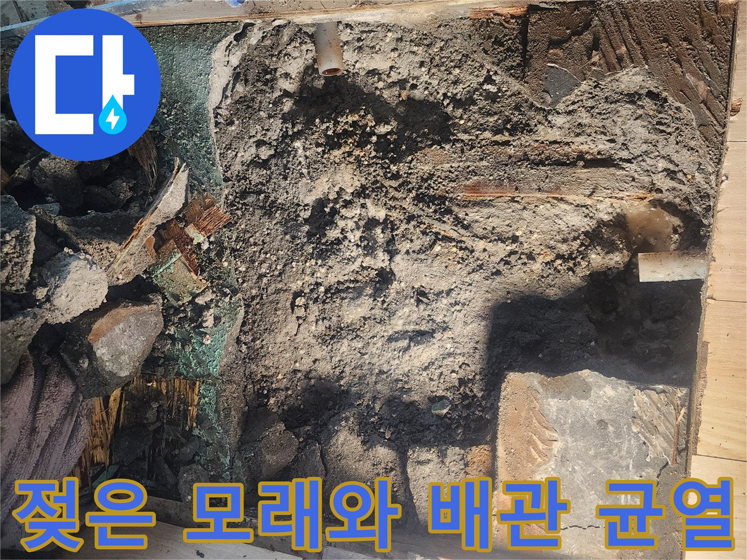 안산 고잔동 누수 현장-배관 파손 확인을 위한 굴착 작업