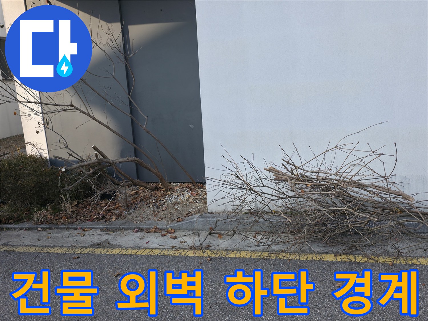 누수가-발생한-건물-외부-화단-주변-모습
