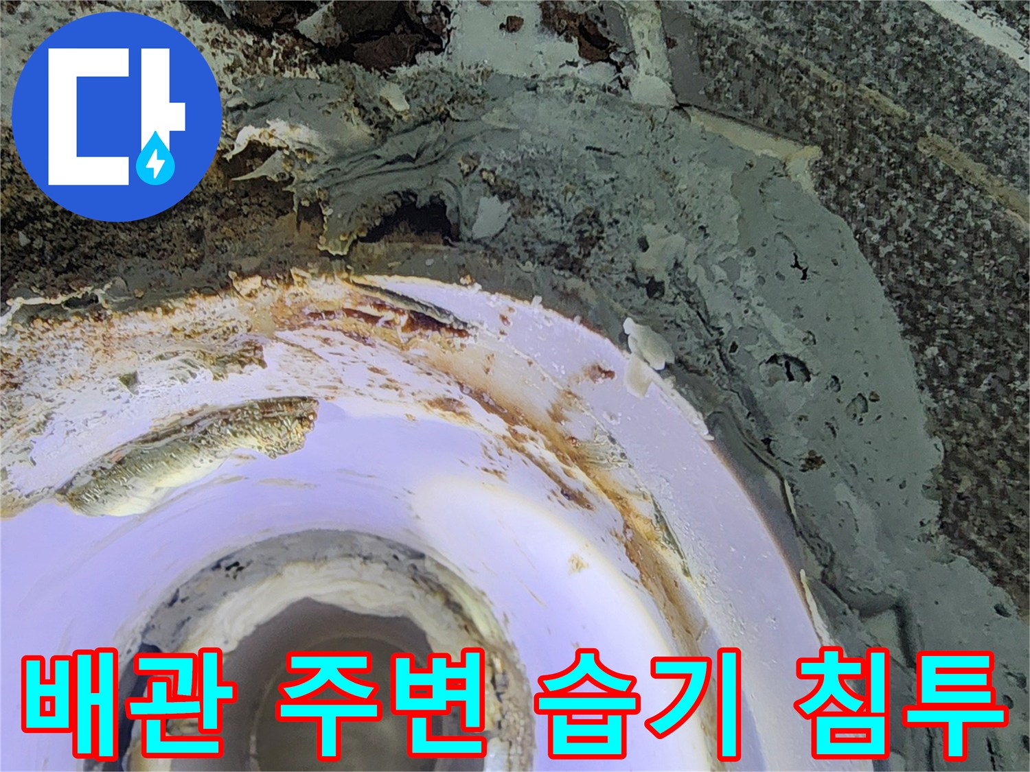 습기로-오염된-욕실-천장-내부-배관-주변