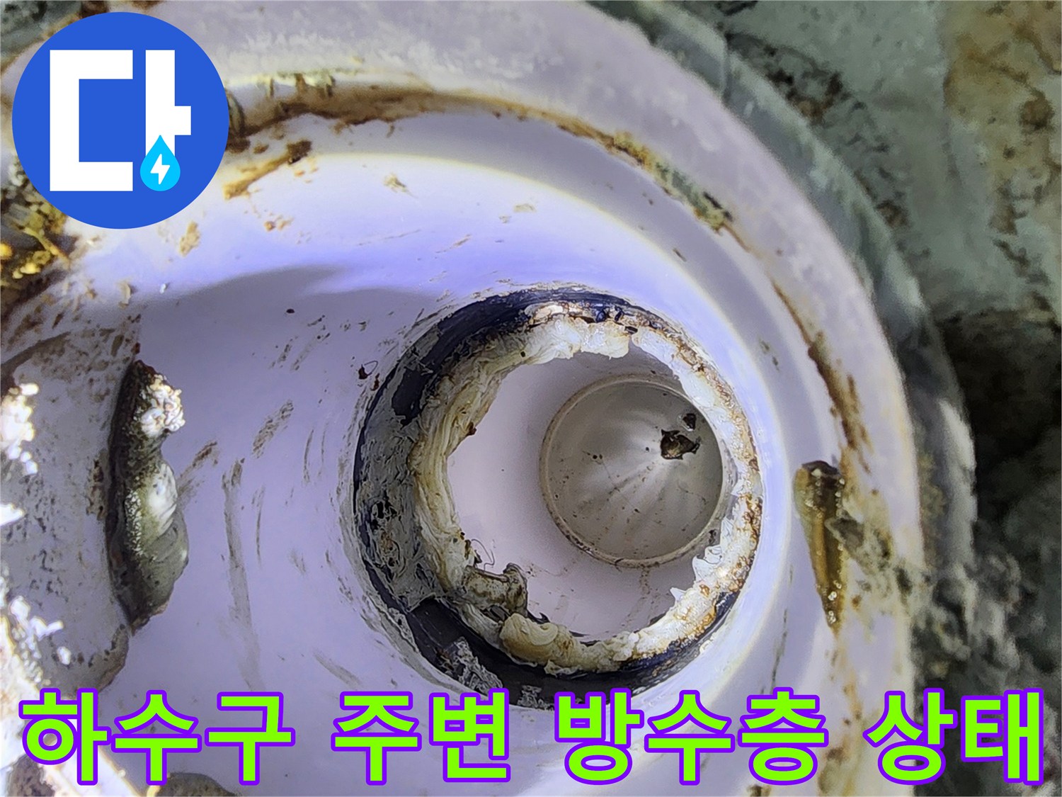 욕실-하수구-유가-주변의-깨진-방수층-현장