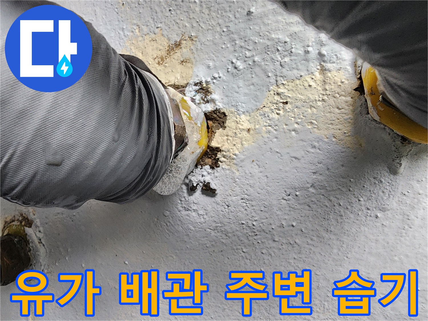 상계동-욕실-배수구-하부-배관-접합부-누수-흔적