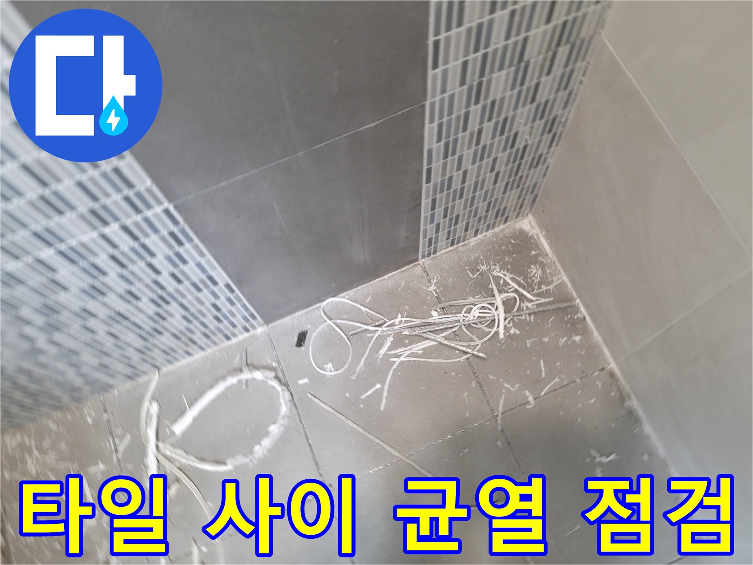 욕실-벽면-타일-사이의-이물질과-누수-징후-확인