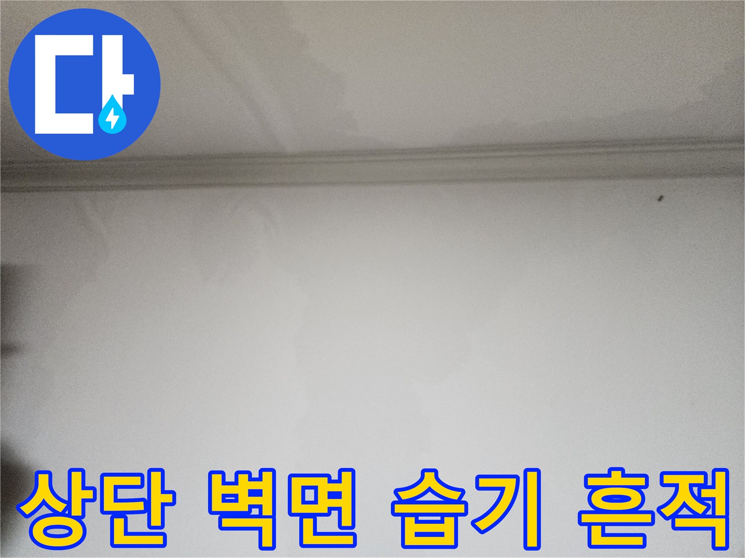 천장-몰딩-밑-벽지-젖음-및-변색-사진