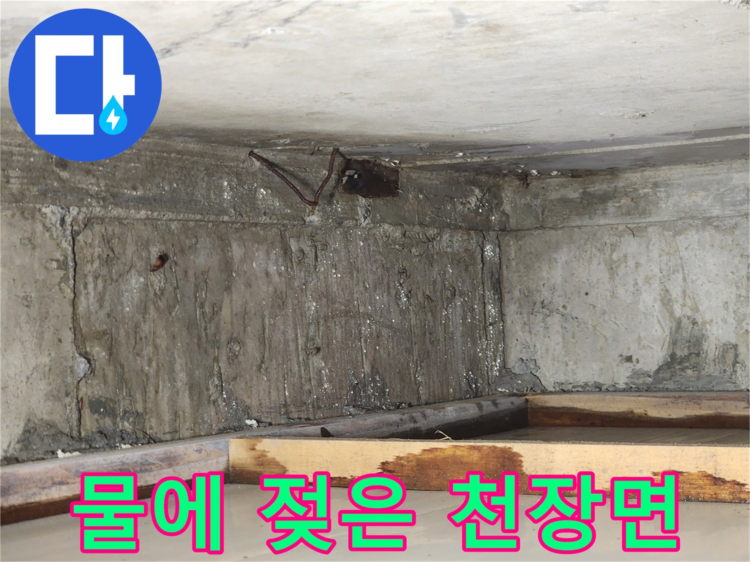 습기가 가득한-천장 콘크리트 구조
