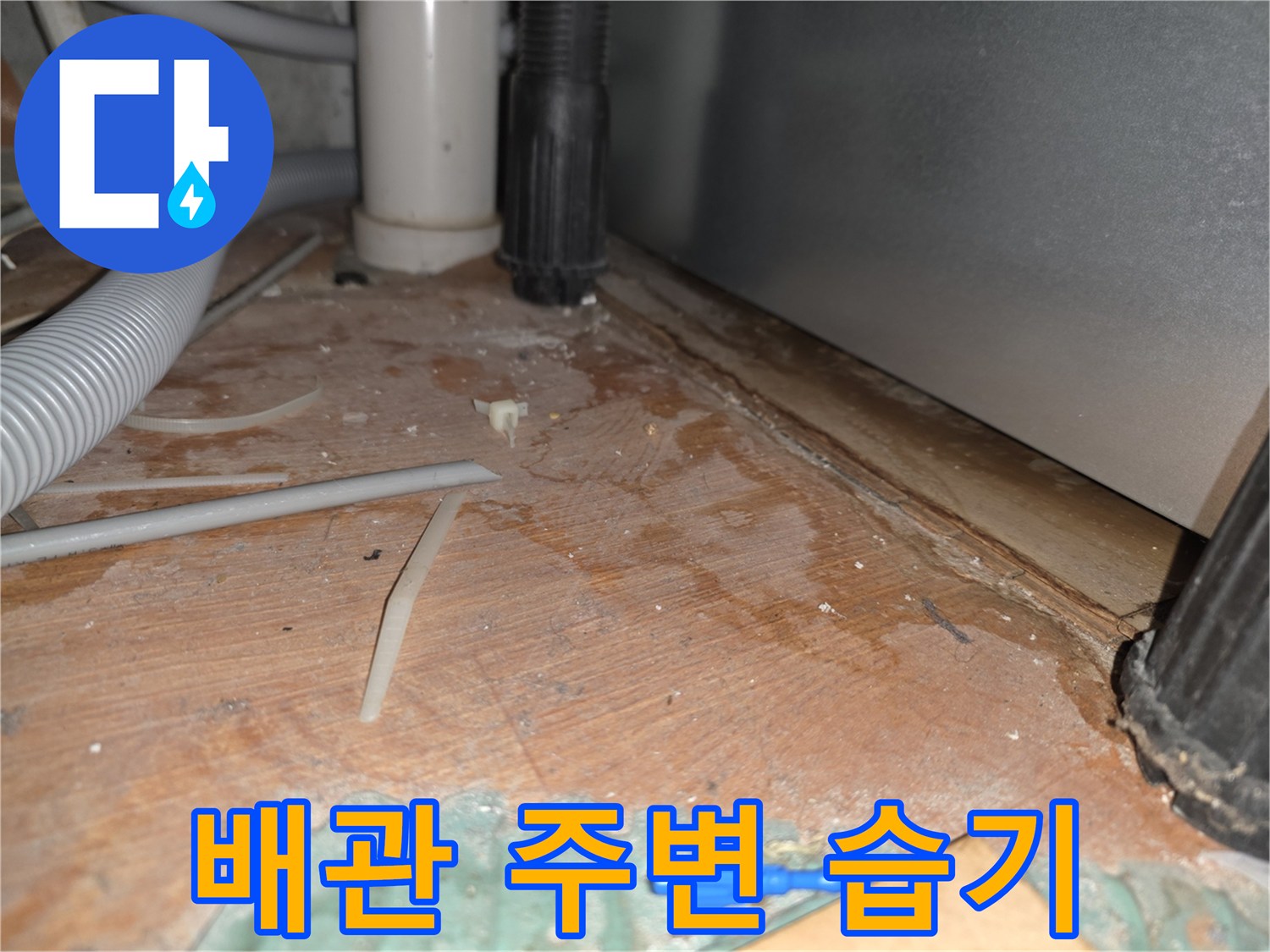 싱크대-하수구-배관-주변의-축축한-바닥상태