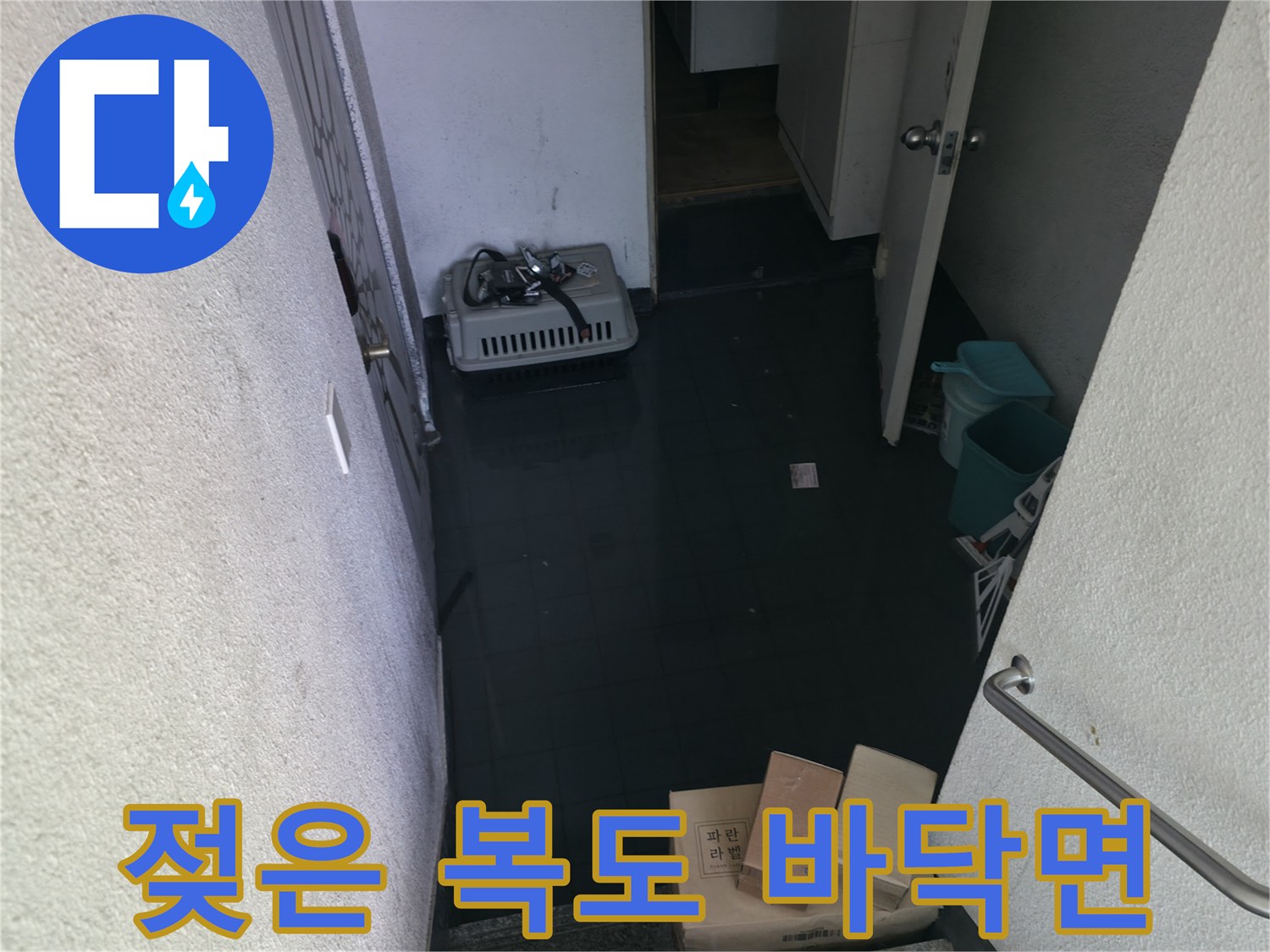 오수가-차올라-있는-반지하-층-복도-바닥