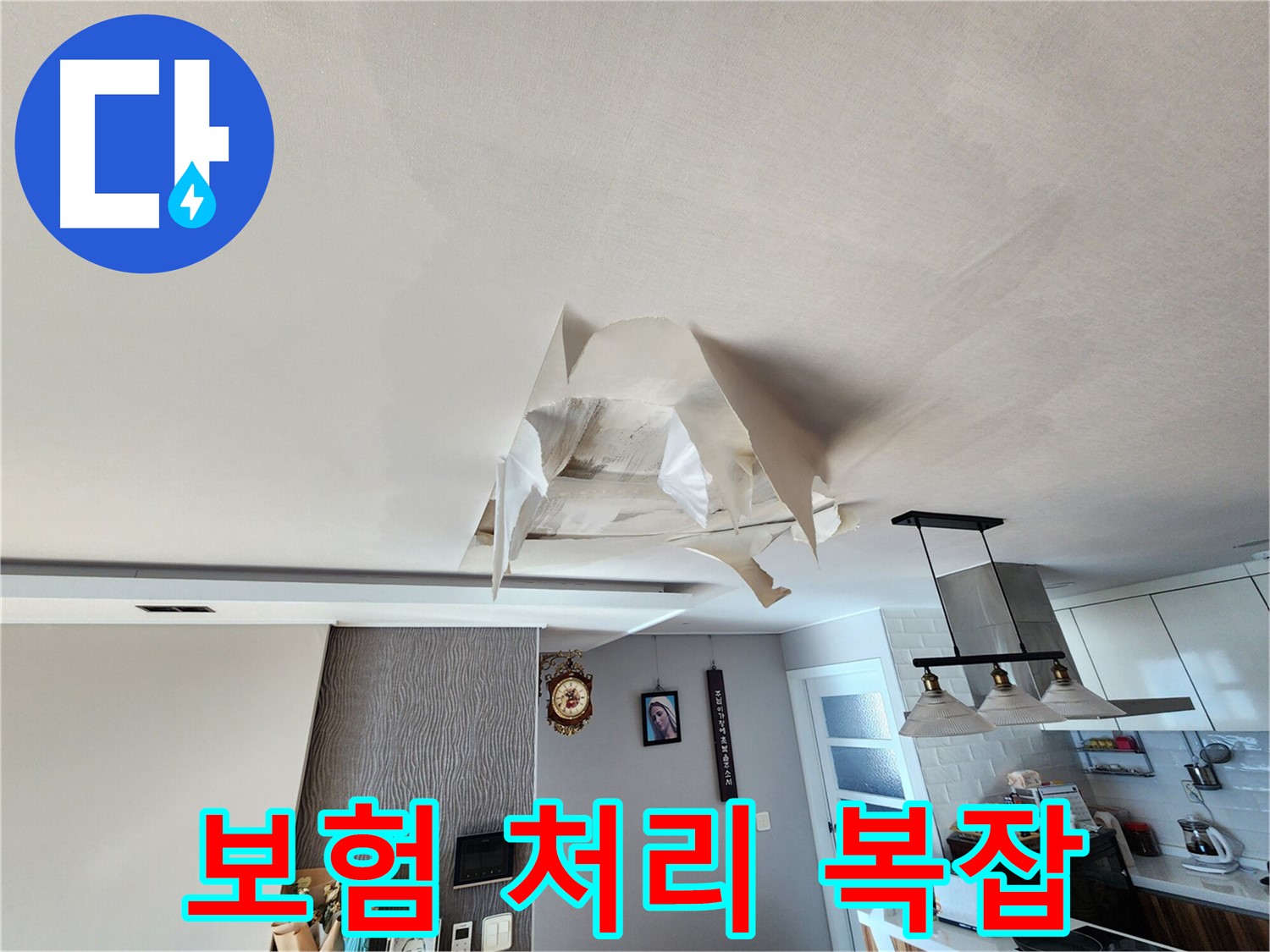천장 누수 - 보험 처리 - 전문가 도움 필요