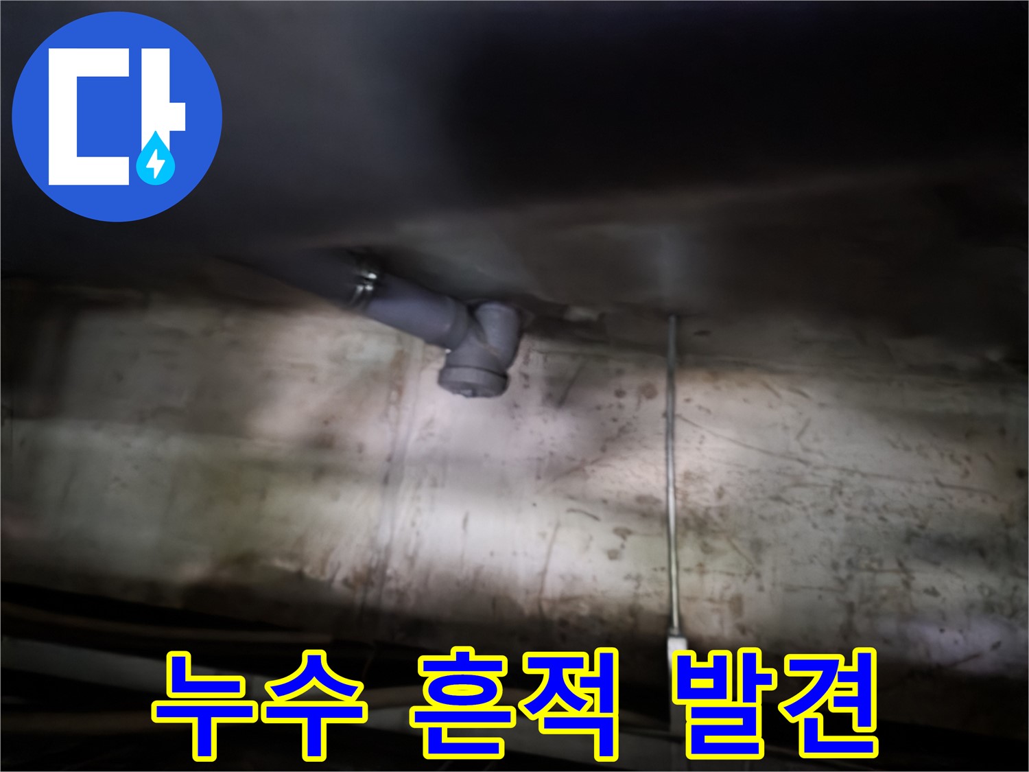 신정동 누수탐지 - 싱크대 배수관 연결 부위 누수 흔적 발견