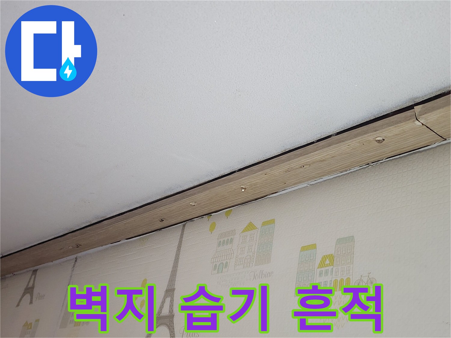 천장-벽지-패턴-부근-습기-감지