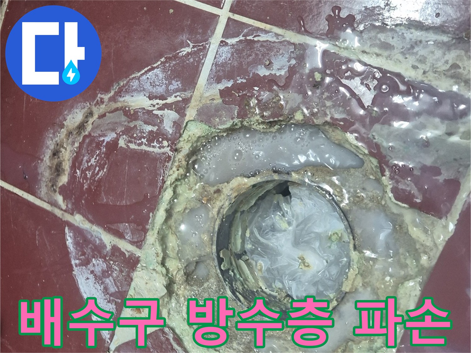 오염된-유가-주변-타일-틈새와-물샘-흔적을-포착한-사진