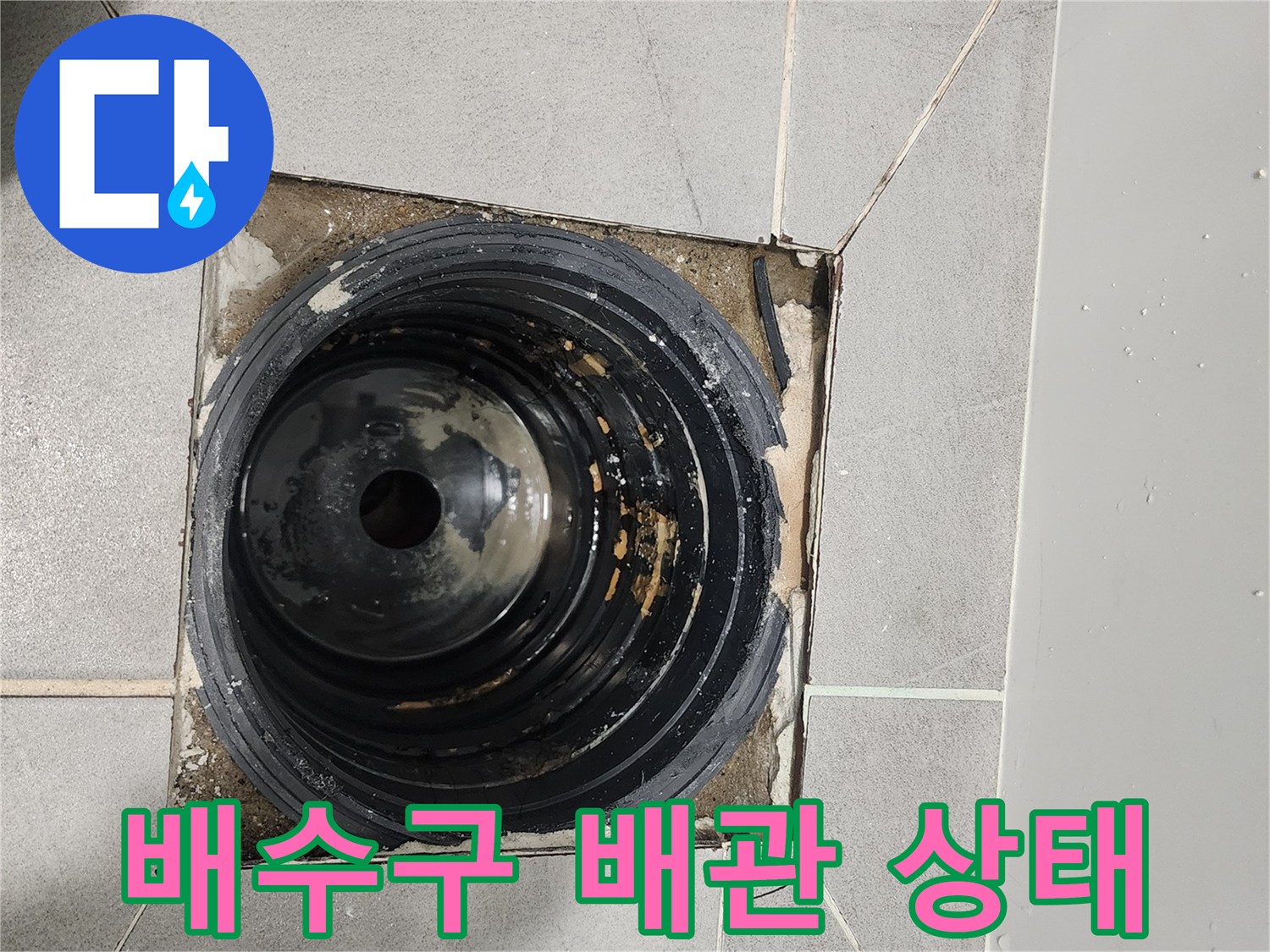 금천구 시흥동 현장의 노출된 배수관 내부 모습입니다.