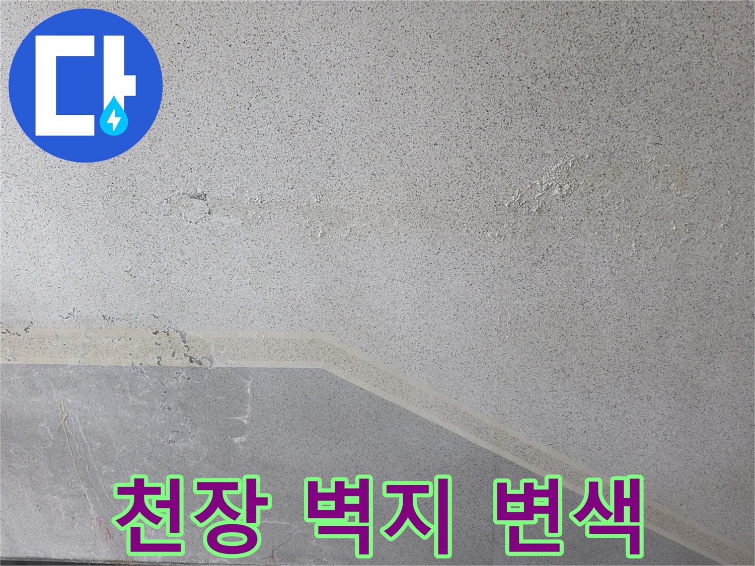 누수로 인한-천장 벽지 변색 및 얼룩 현황