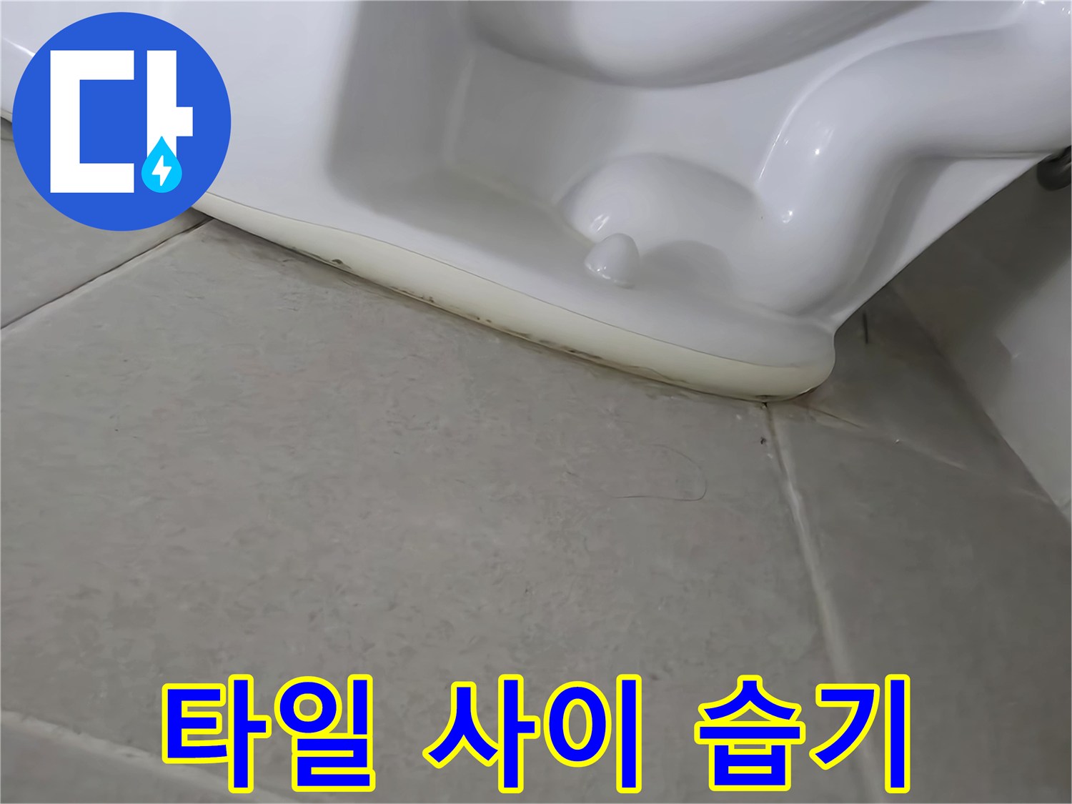 변기 주변 타일 줄눈의 변색 상태