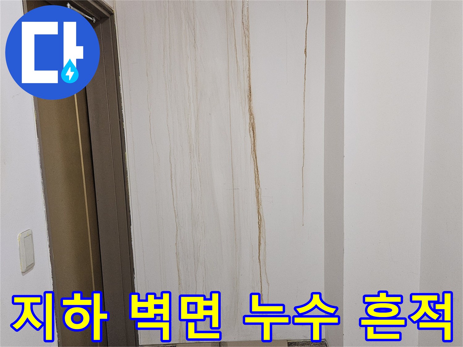 분당 구미동 빌라-엘리베이터 옆 대리석 벽면의 습기 침투 현상