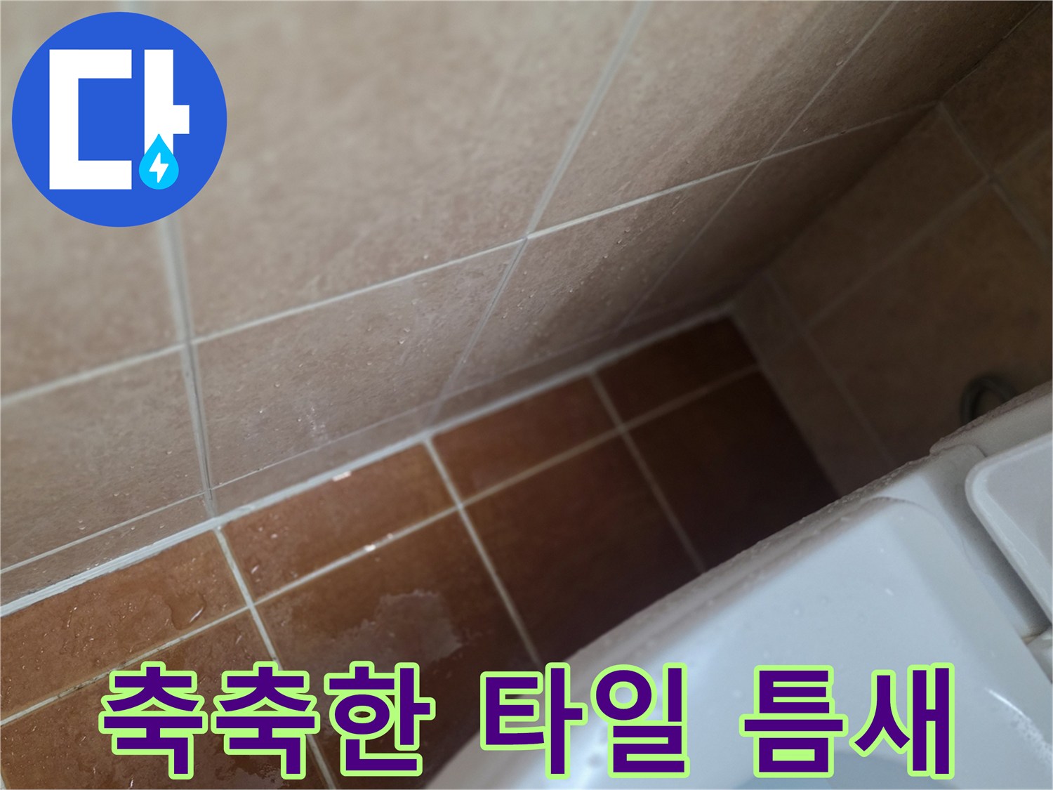 습기가-스며든-욕실-타일-줄눈-부위