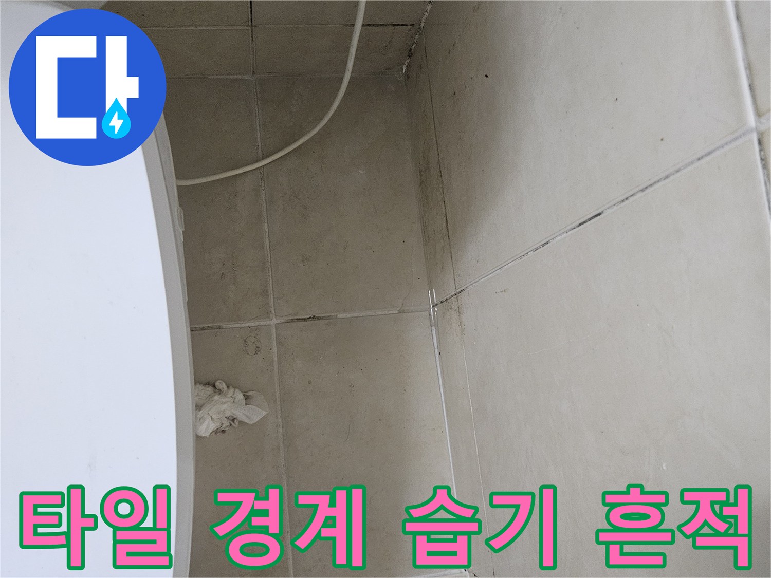 욕실-타일-경계-부분의-습윤한-상태-관찰