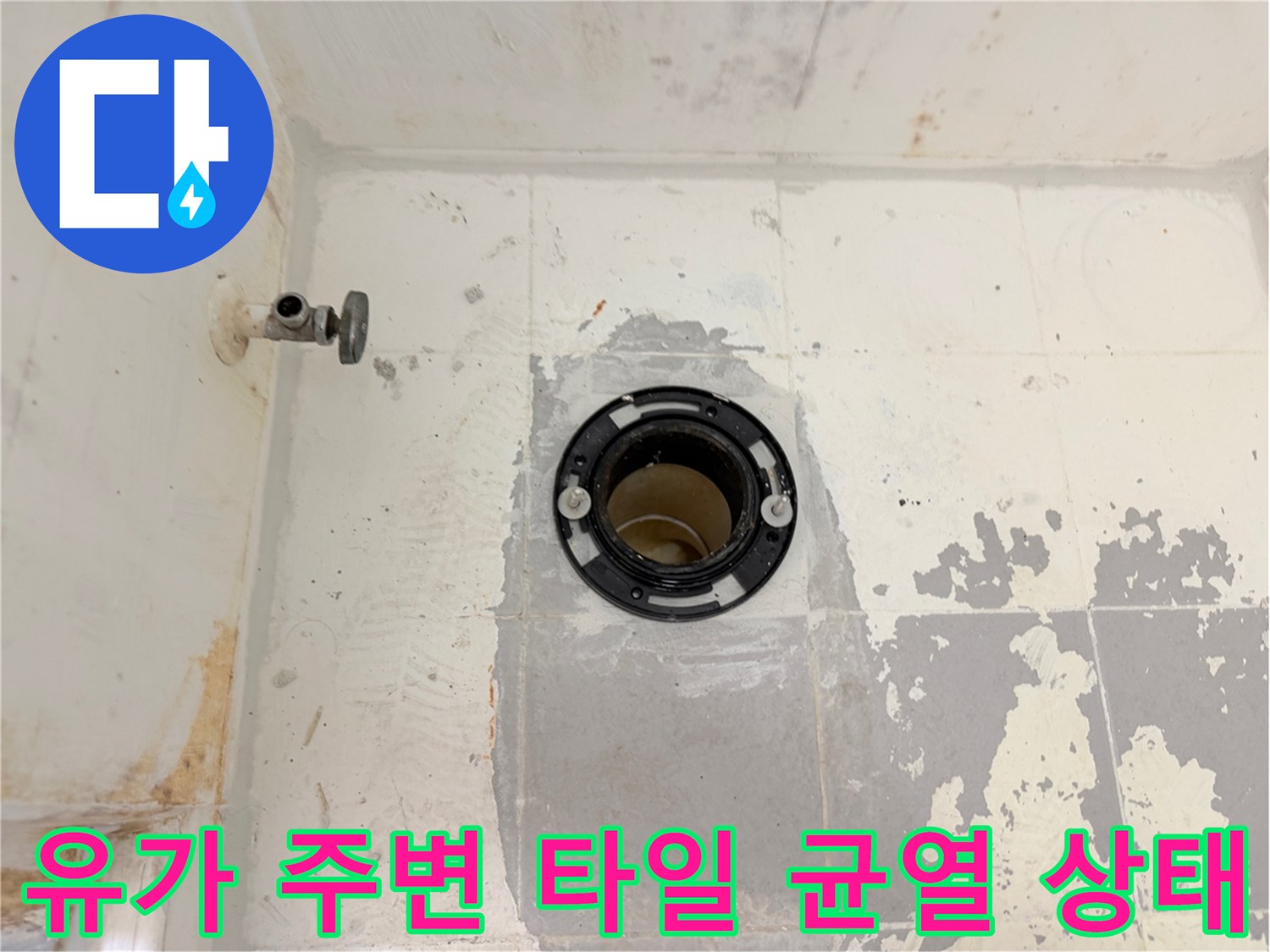 배수관-입구-주변-방수-결함-및-타일-상태