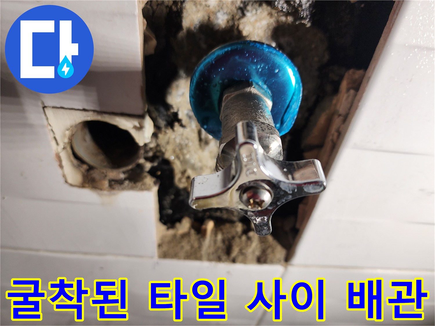 포천 소흘읍 현장 - 누수 지점으로 확인된 파란색 밸브