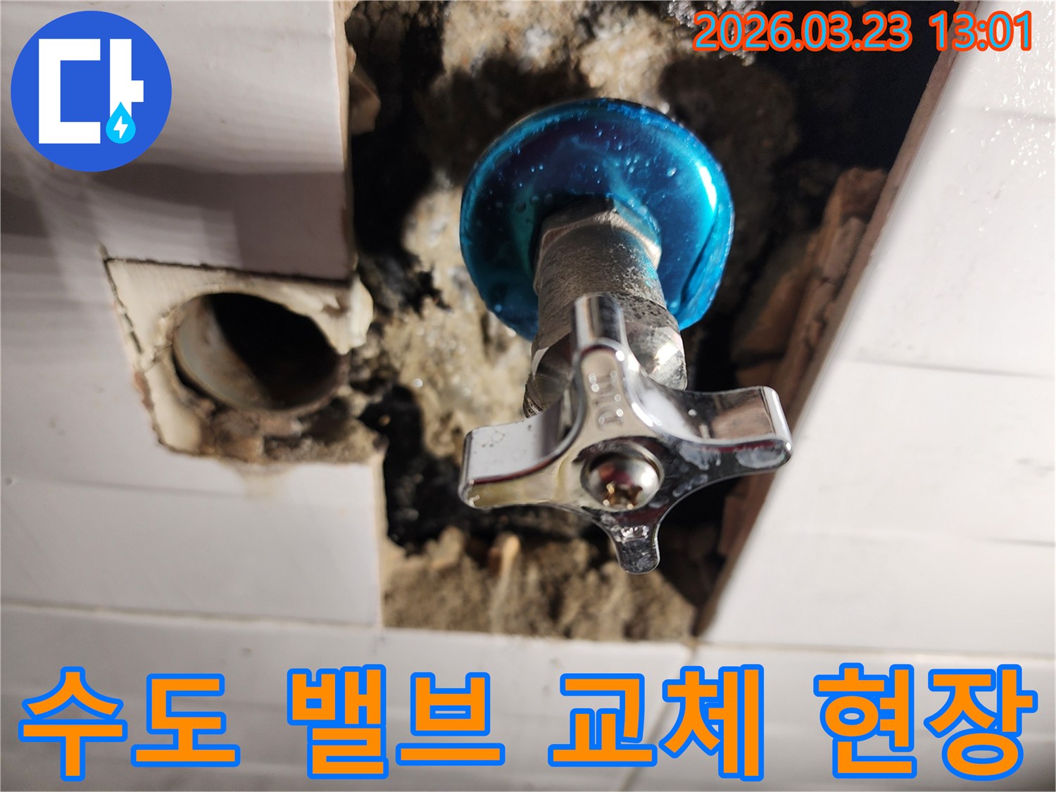 포천시-소흘읍-누수공사-현장에서-수도-밸브-교체-및-배관-점검-중