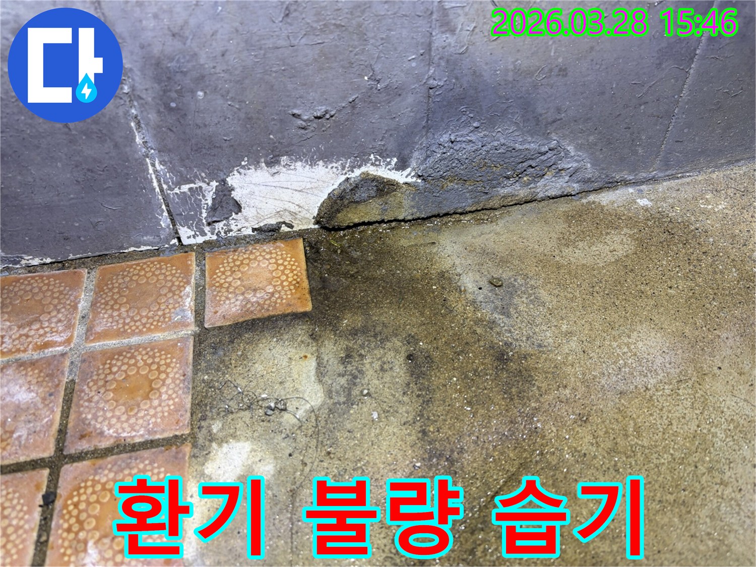 환기-불량으로-인해-습하고-어두운-공간-누수-문제-해결-필요
